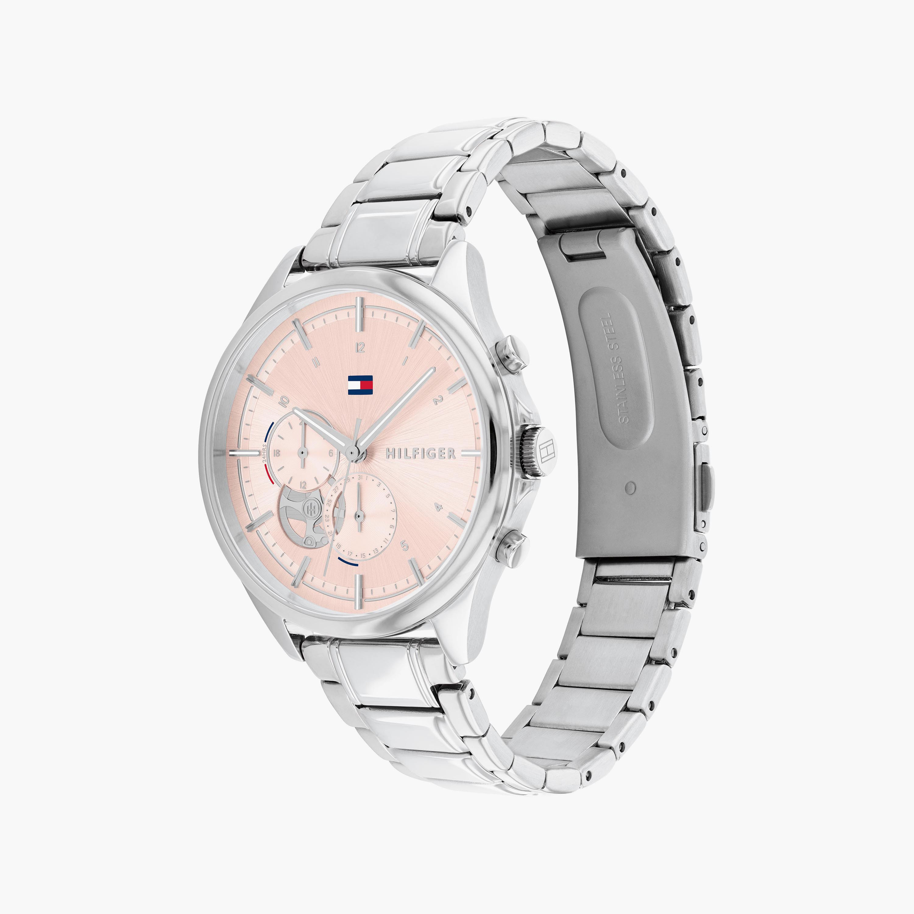ساعة يد 38 للنساء ملم كرونوغراف فضي بسوار ستانلس ستيل تومي هيلفيغر 1782414-women-watchesandjewellery-watches-image-2