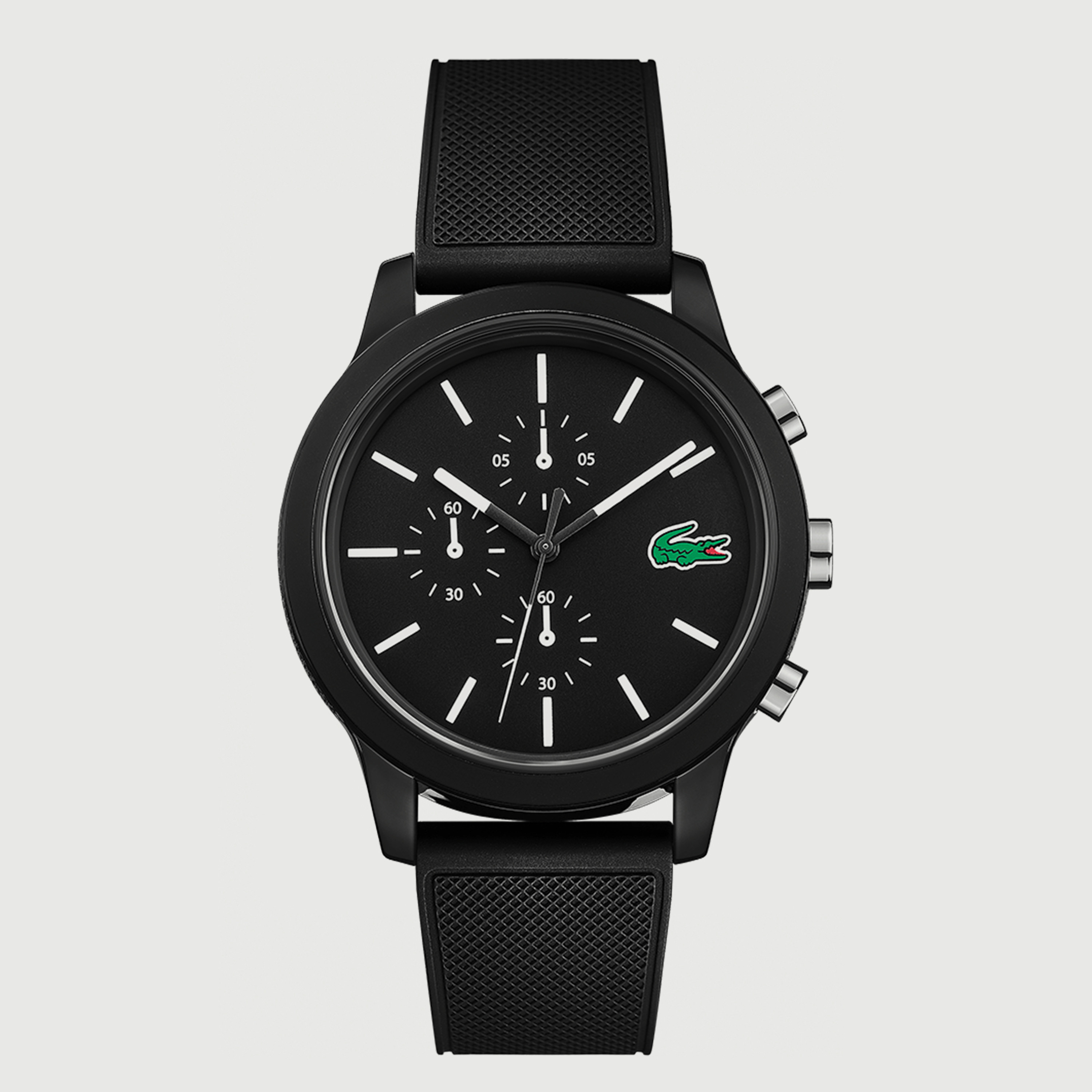 Buy Men s Lacoste Men s Black Chronograph Silicone Strap Watch