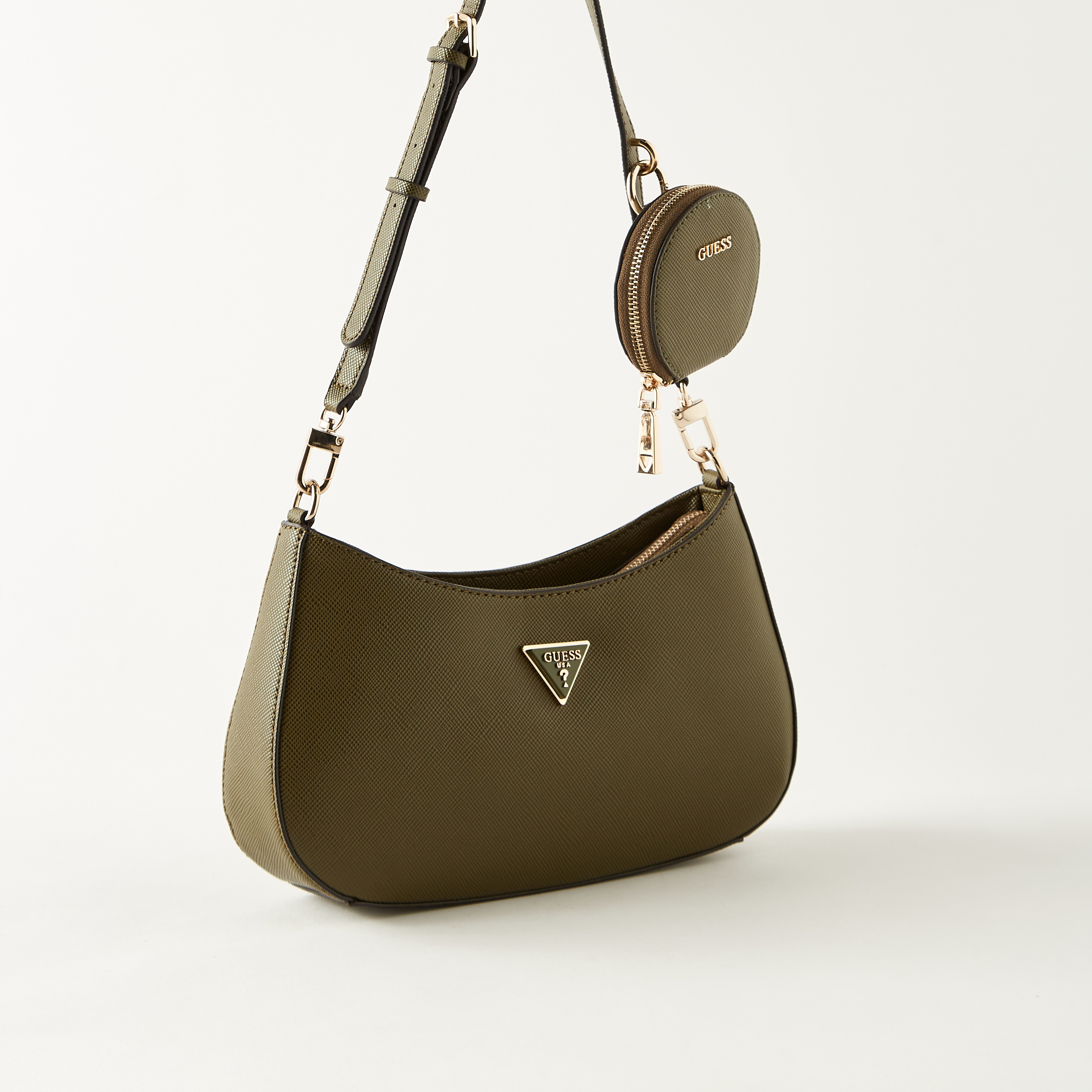 Guess Textured Shoulder Bag with Strap and Coin Pouch-women-bagsandwallets-handbags-image-3