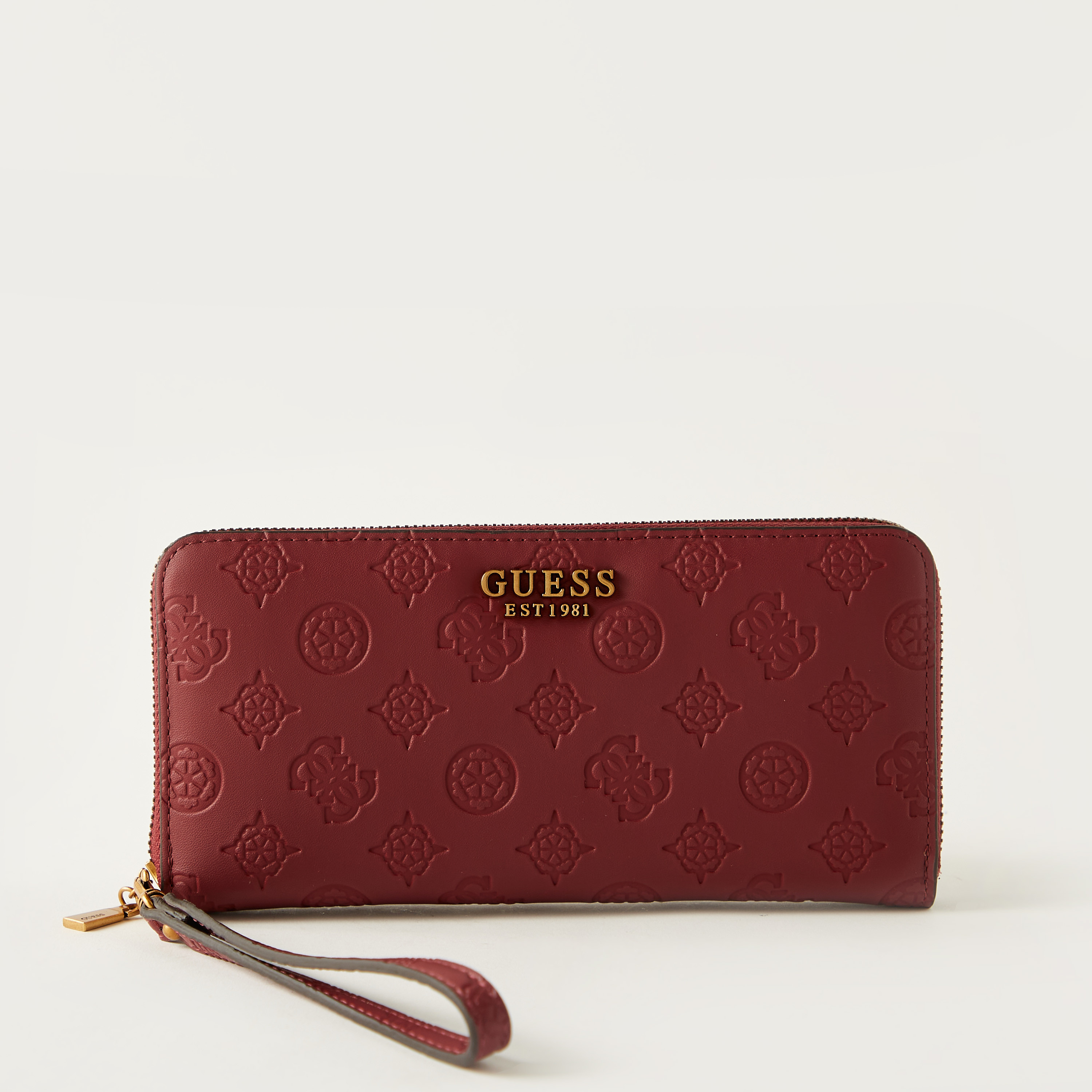 Guess Textured Zip Around Wallet with Detachable Wristlet Strap-women-bagsandwallets-wallets-image-1