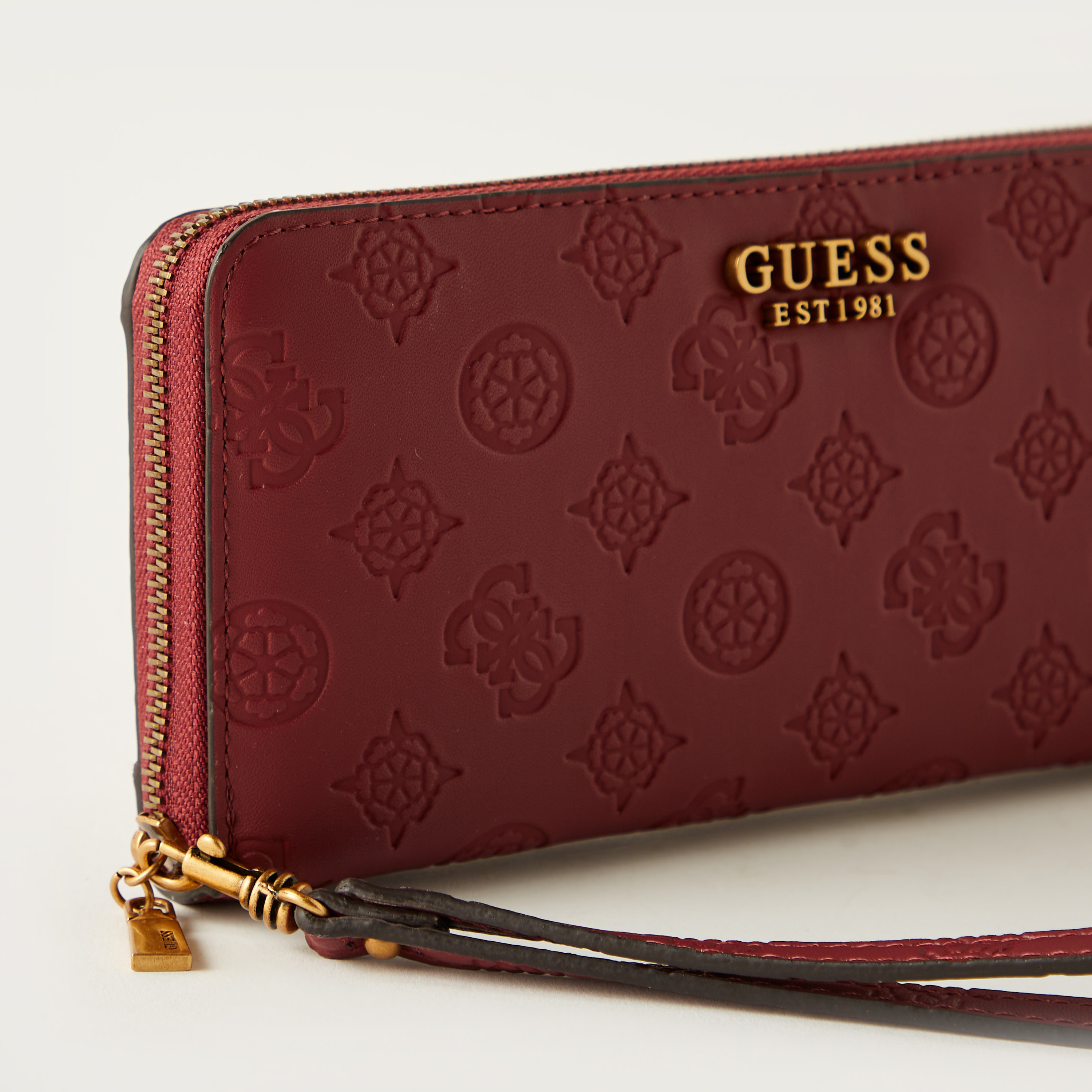 Guess Textured Zip Around Wallet with Detachable Wristlet Strap-women-bagsandwallets-wallets-image-2