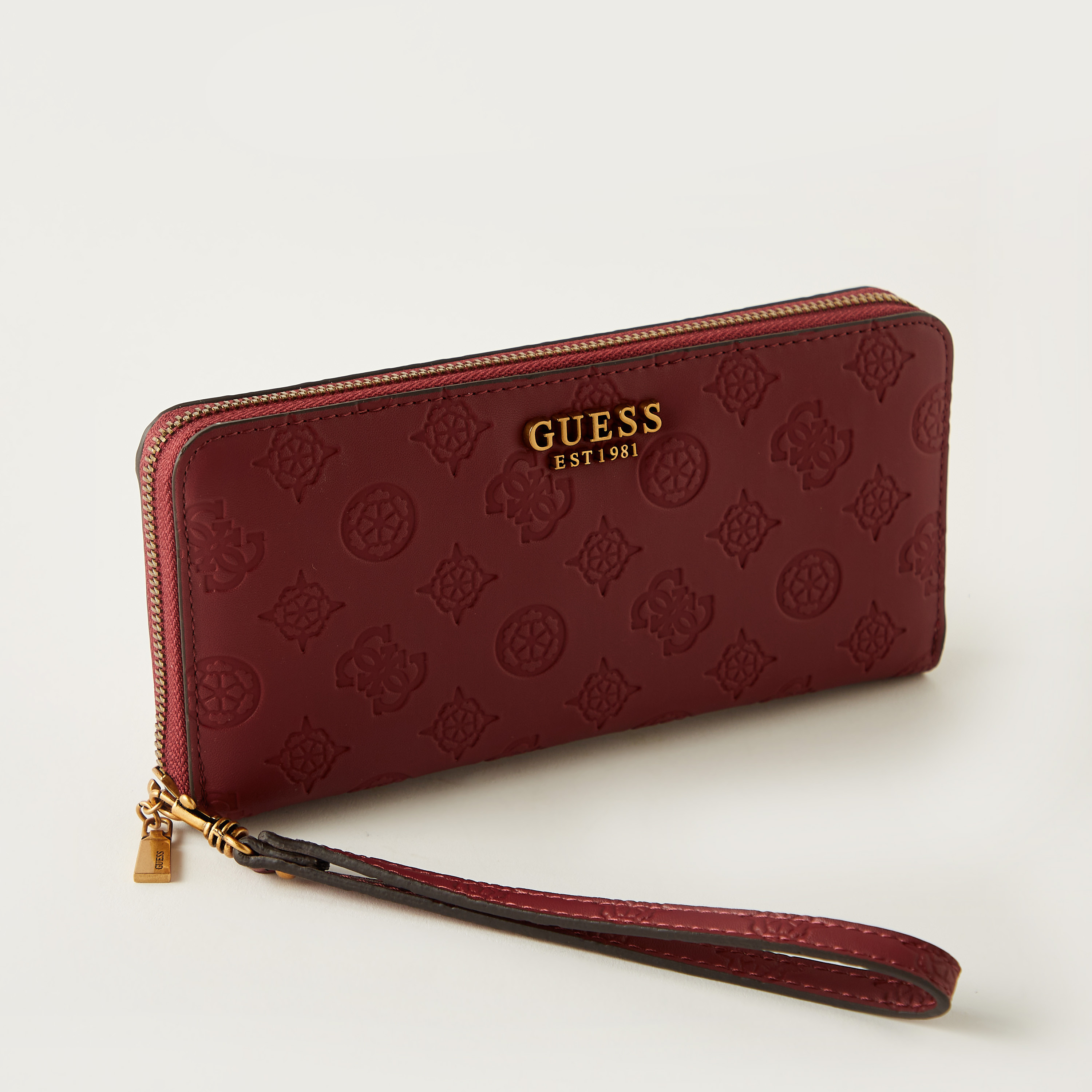 Guess Textured Zip Around Wallet with Detachable Wristlet Strap-women-bagsandwallets-wallets-image-3