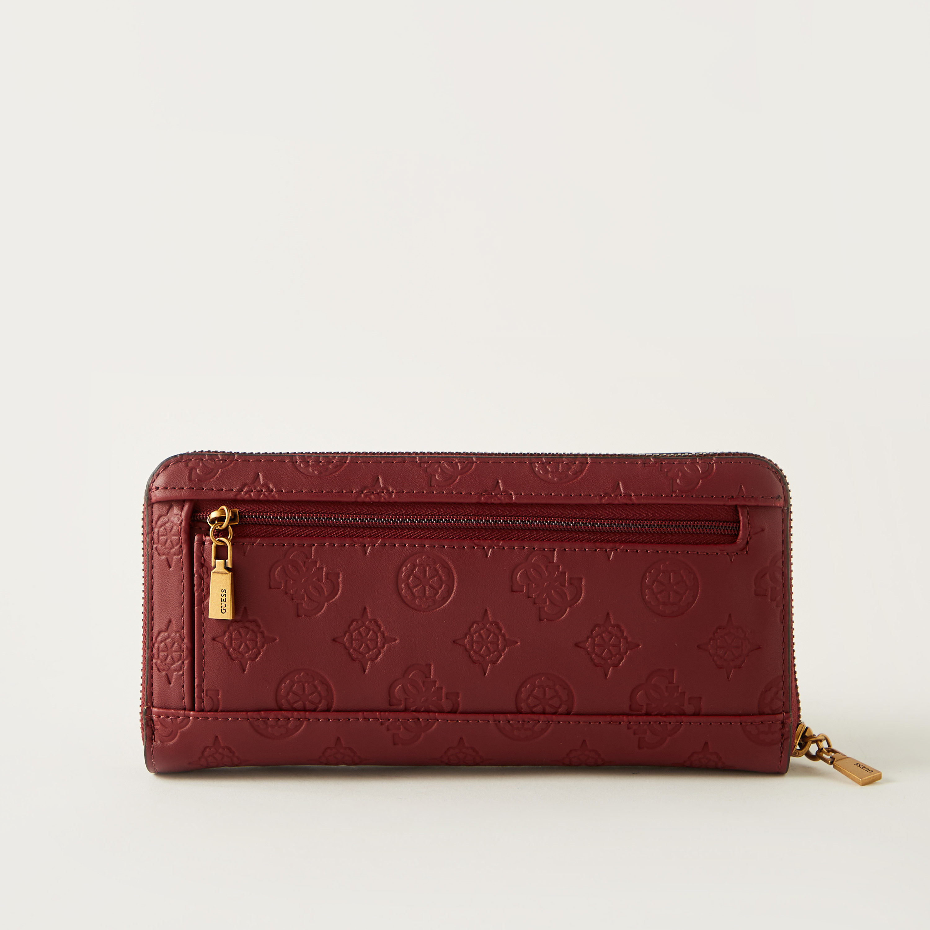 Guess Textured Zip Around Wallet with Detachable Wristlet Strap-women-bagsandwallets-wallets-image-4