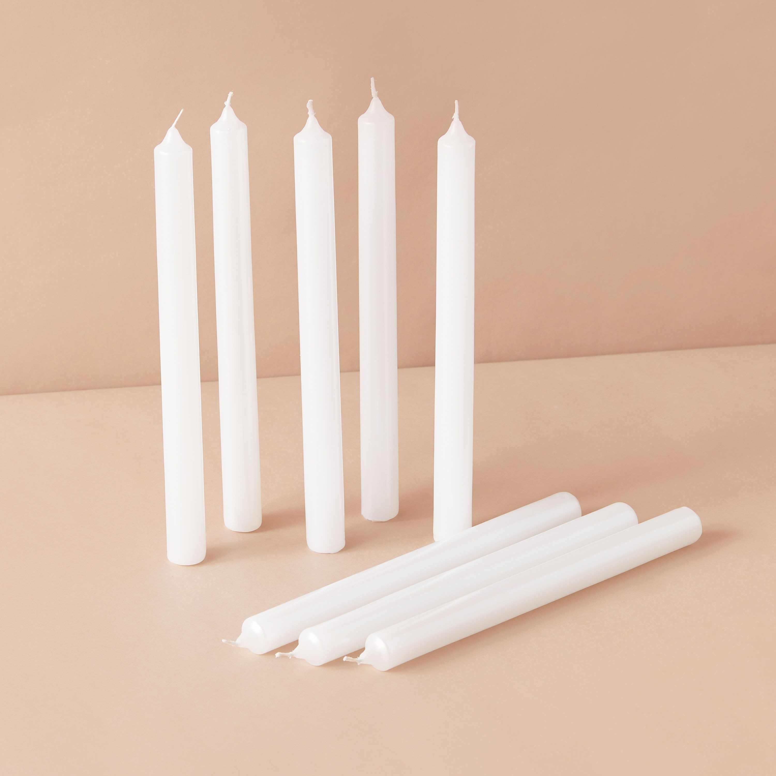 Essentials Taper Dinner Candles White - Pack of 8-household-homefragrance-candles-image-2