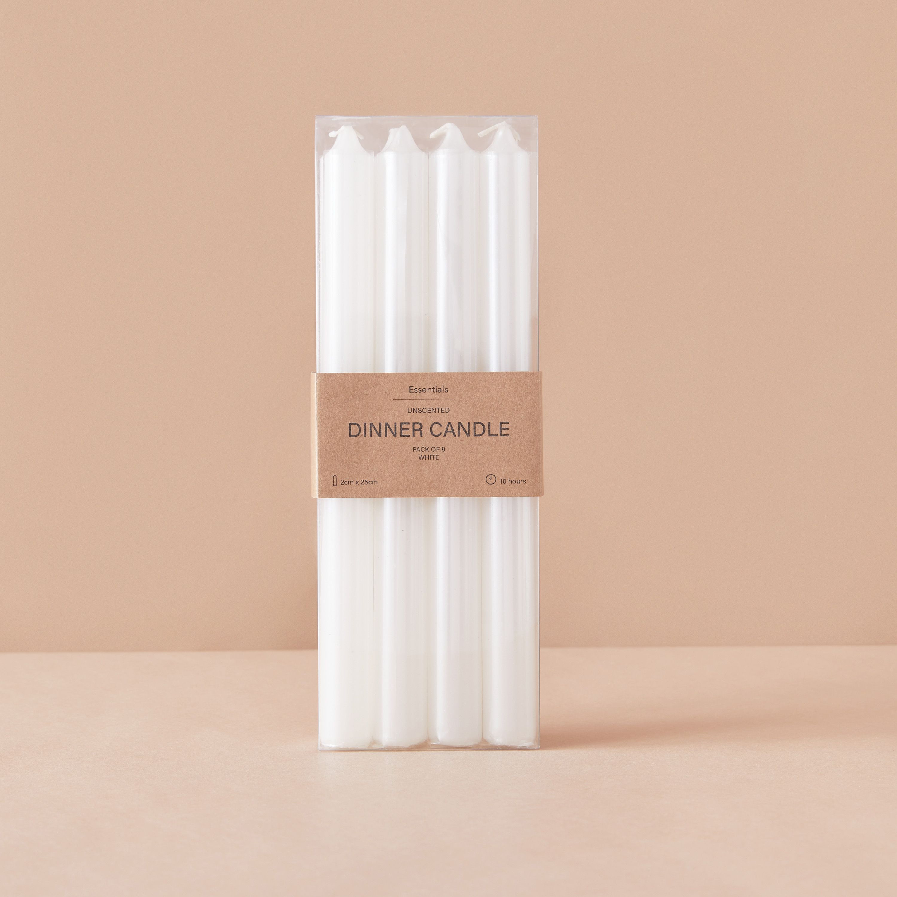 Essentials Taper Dinner Candles White - Pack of 8-household-homefragrance-candles-image-4