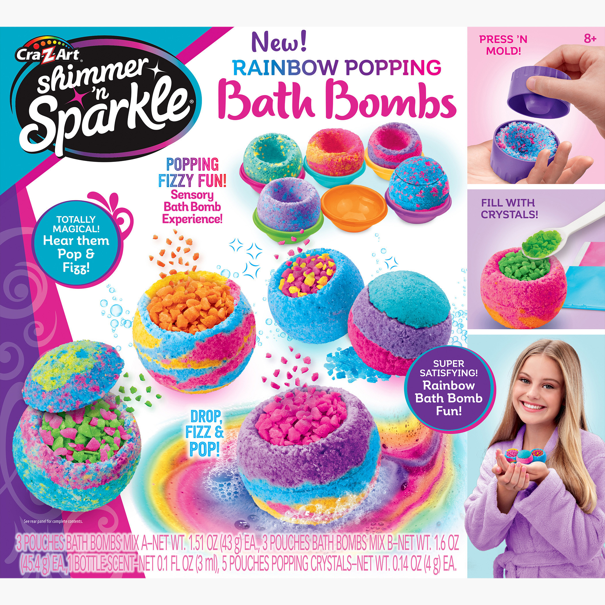 Shimmer and Sparkle Rainbow Popping Bath Bomb Set-school-artsandcrafts-image-1