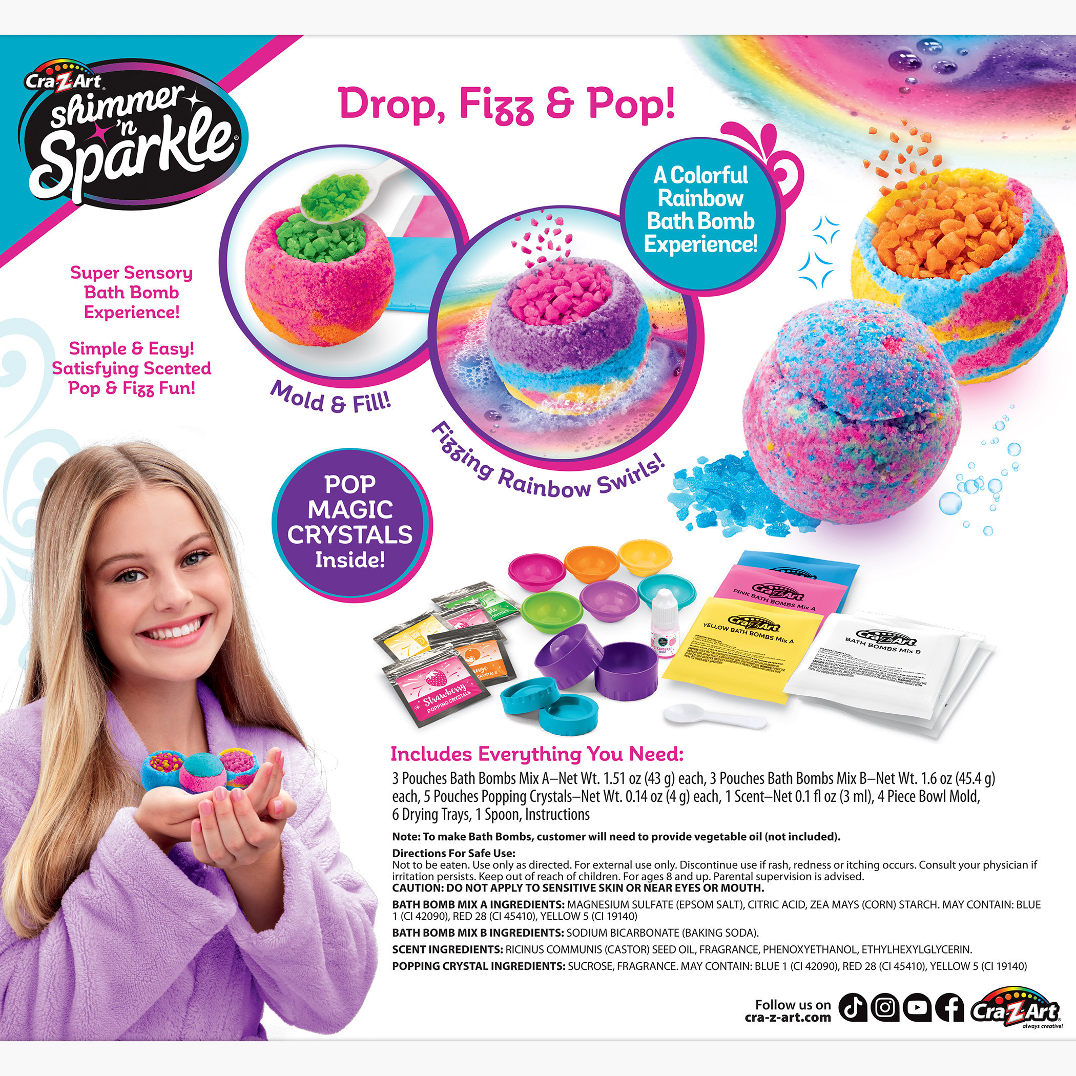 Shimmer and Sparkle Rainbow Popping Bath Bomb Set-school-artsandcrafts-image-2