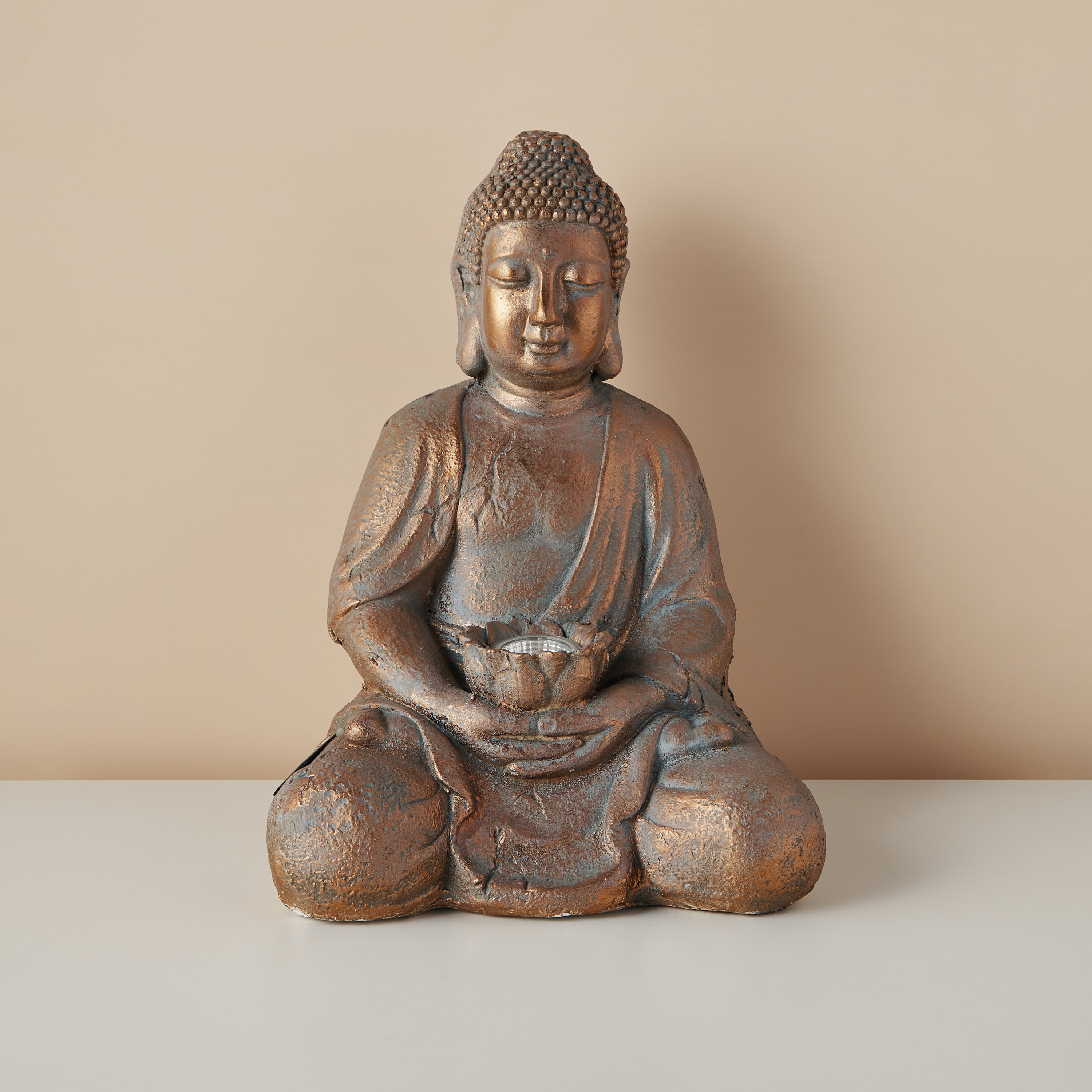 Metallic Sitting Buddha - 32x28x47 cm-household-decor-decorativeobjectsandsculptures-image-2