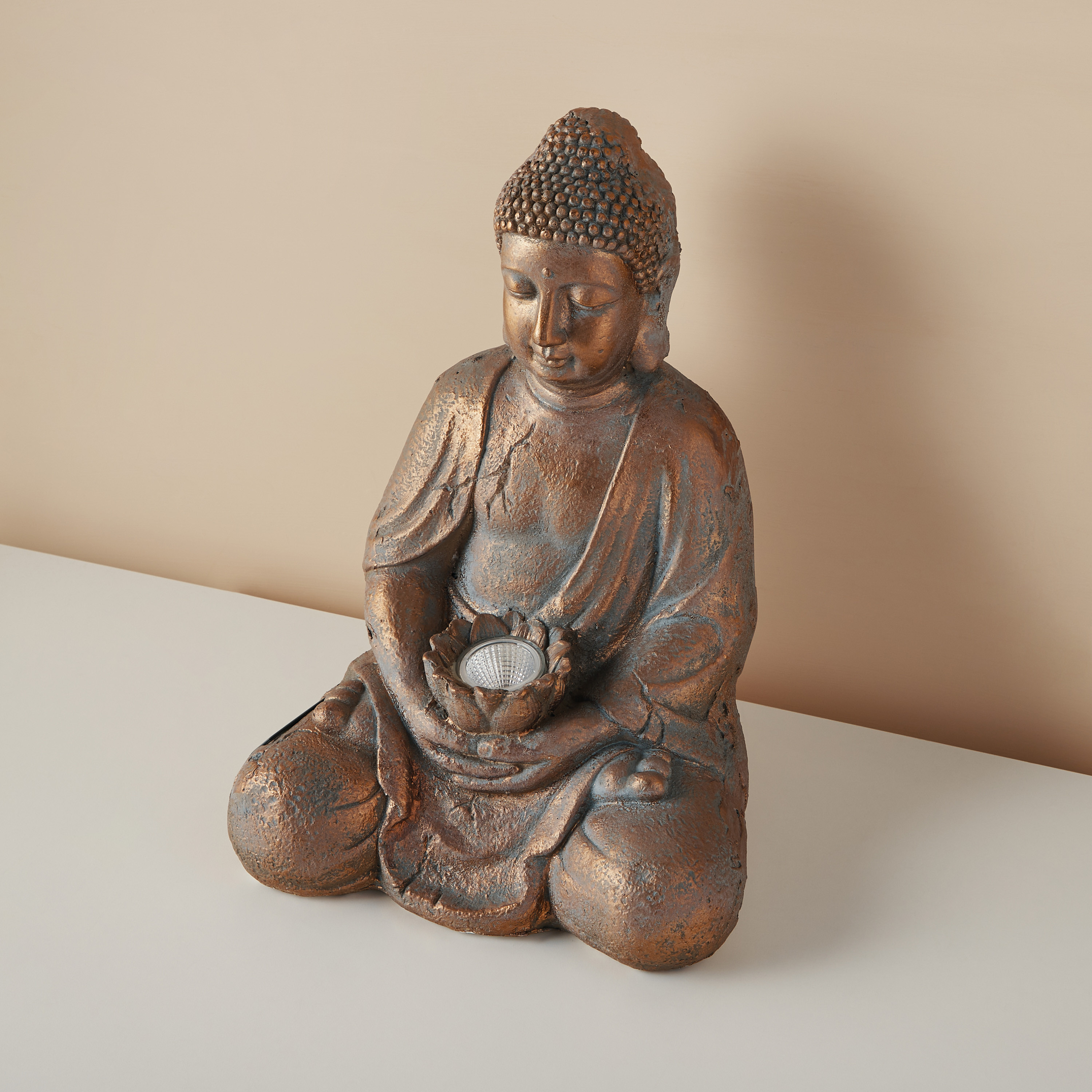 Metallic Sitting Buddha - 32x28x47 cm-household-decor-decorativeobjectsandsculptures-image-3