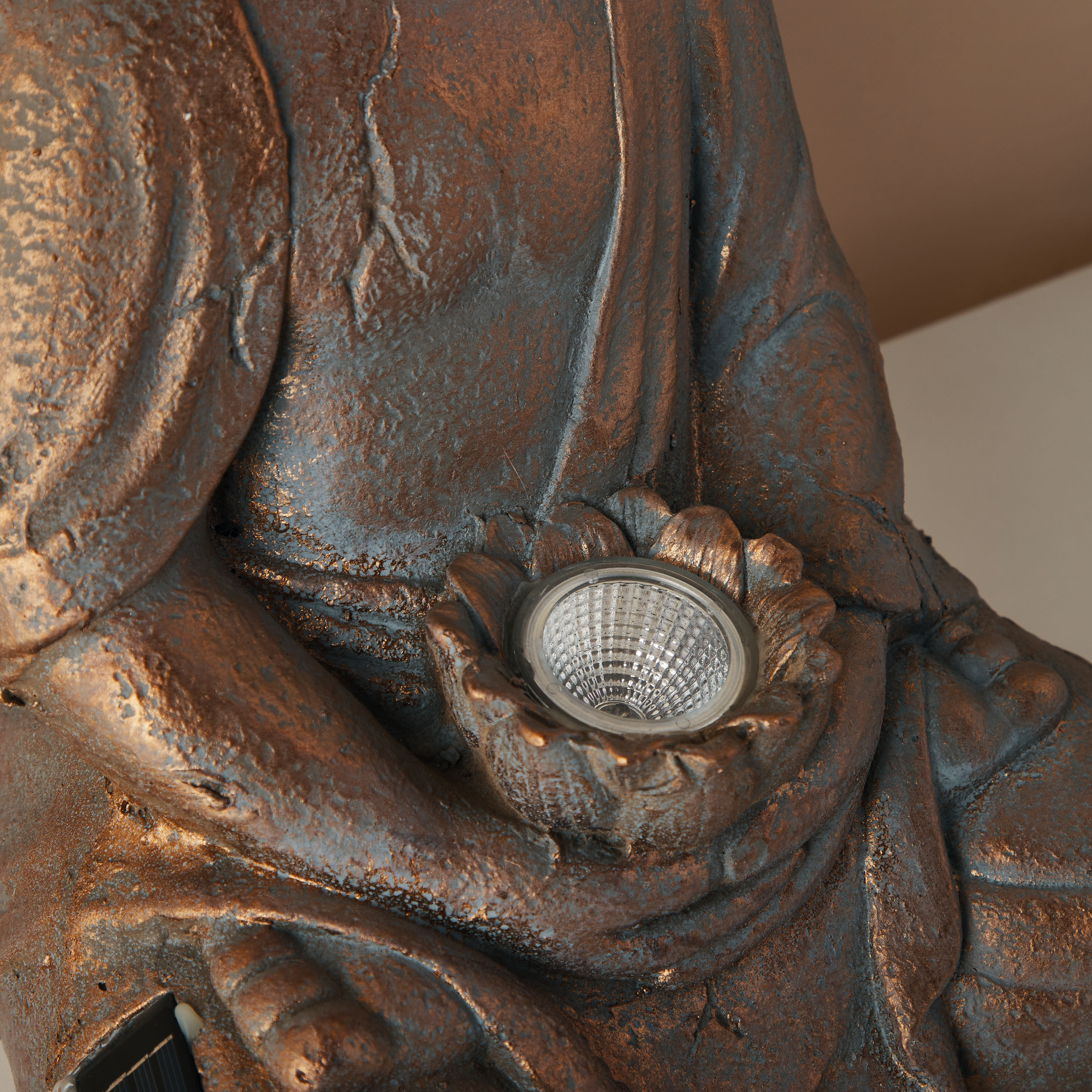 Metallic Sitting Buddha - 32x28x47 cm-household-decor-decorativeobjectsandsculptures-image-4