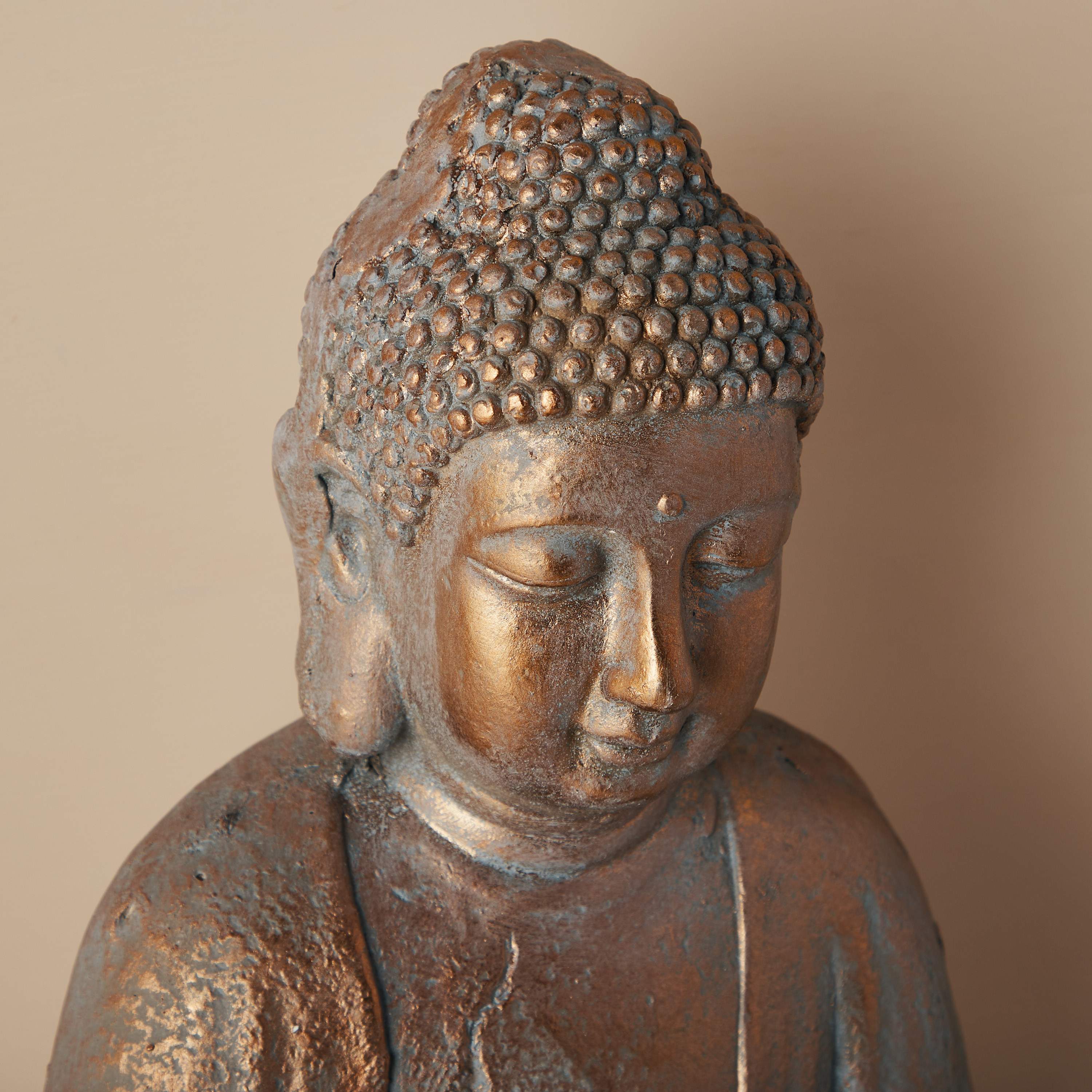 Metallic Sitting Buddha - 32x28x47 cm-household-decor-decorativeobjectsandsculptures-image-6