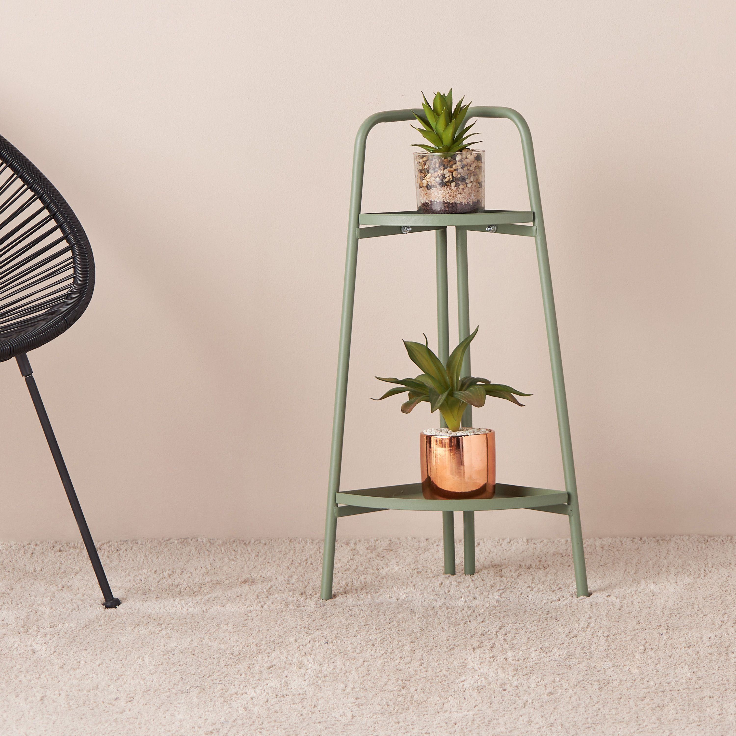 Solid Metal 2-Tier Rack - 27x6x72 cm-household-gardenandoutdoor-potsandplanters-image-1