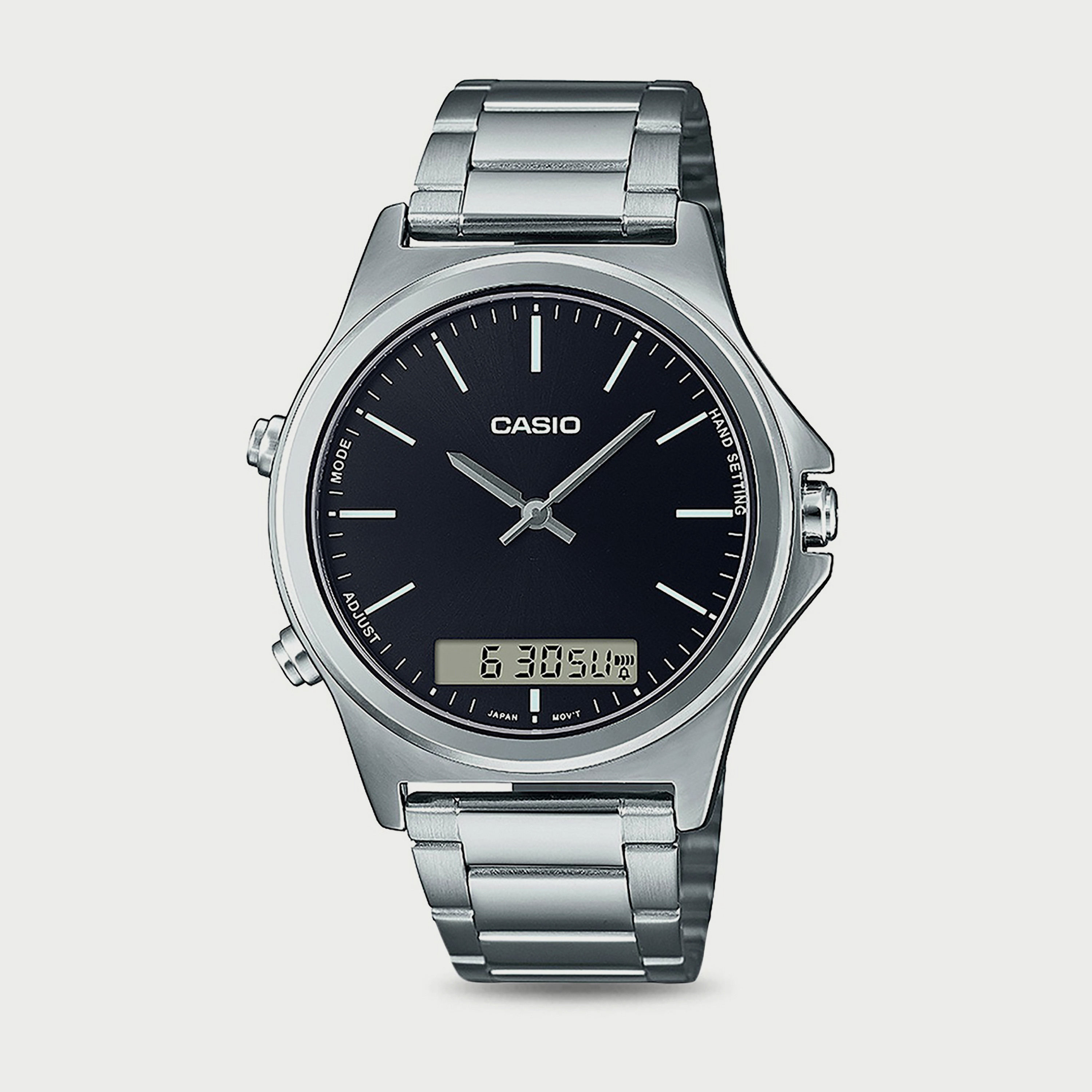 Casio Men's Silver Analog-Digital Stainless Steel Strap "Watch" MTP-VC01D-1EUDF | 46 MM-men-watchesandjewellery-watches-image-1