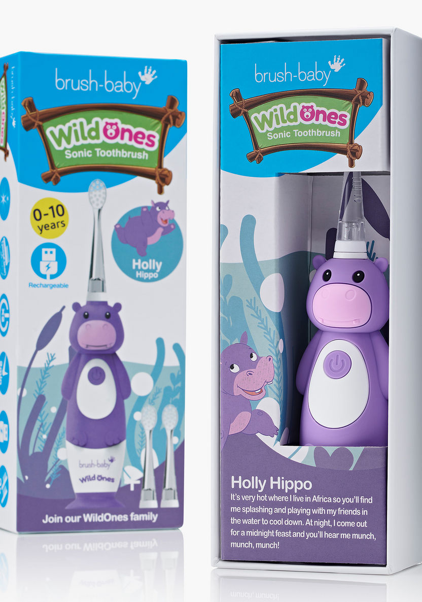 Brush Baby Wild Ones Hippo Rechargeable Toothbrush-Oral Care-image-0