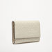 Elle Embossed Bi-Fold Wallet with Flap Closure-Wallets and Clutches-thumbnail-1