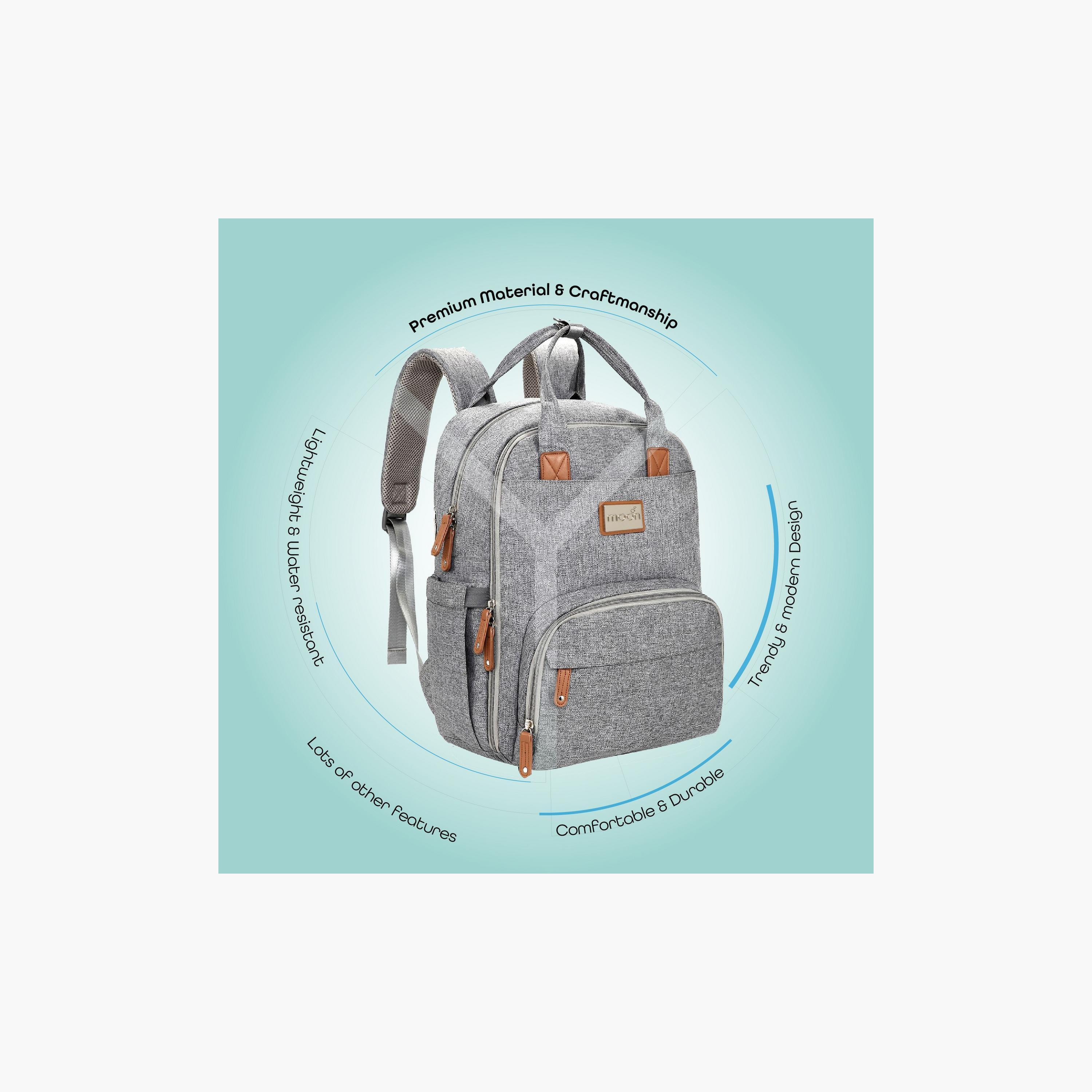 شنطة ظهر كاري مي للحفاضات بأحزمة قابلة للتعديل وسحاب إغلاق من مون-baby-diapering-diaperbags-image-4