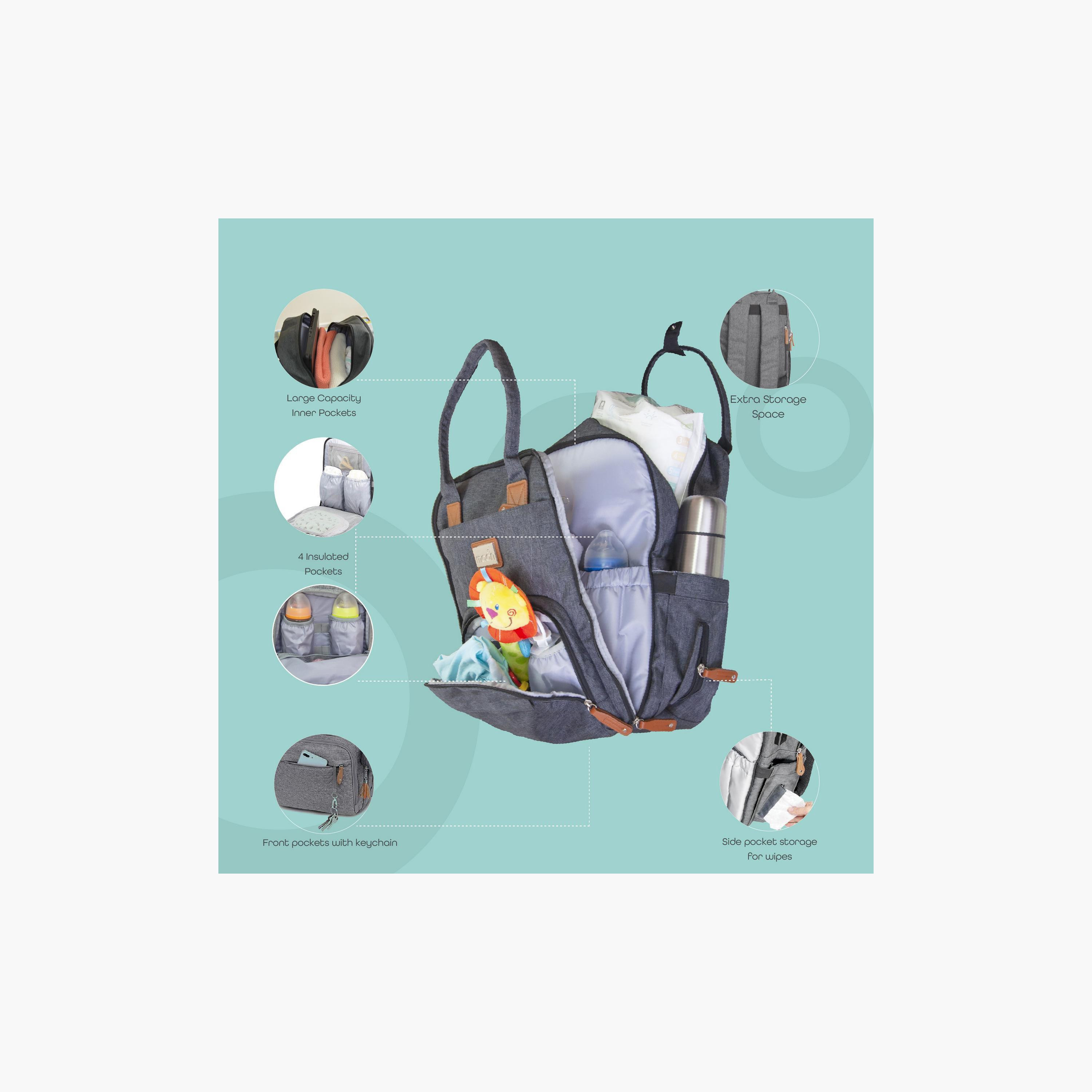 Moon Kary Me Diaper Backpack with Adjustable Straps and Zip Closure-baby-diapering-diaperbags-image-5