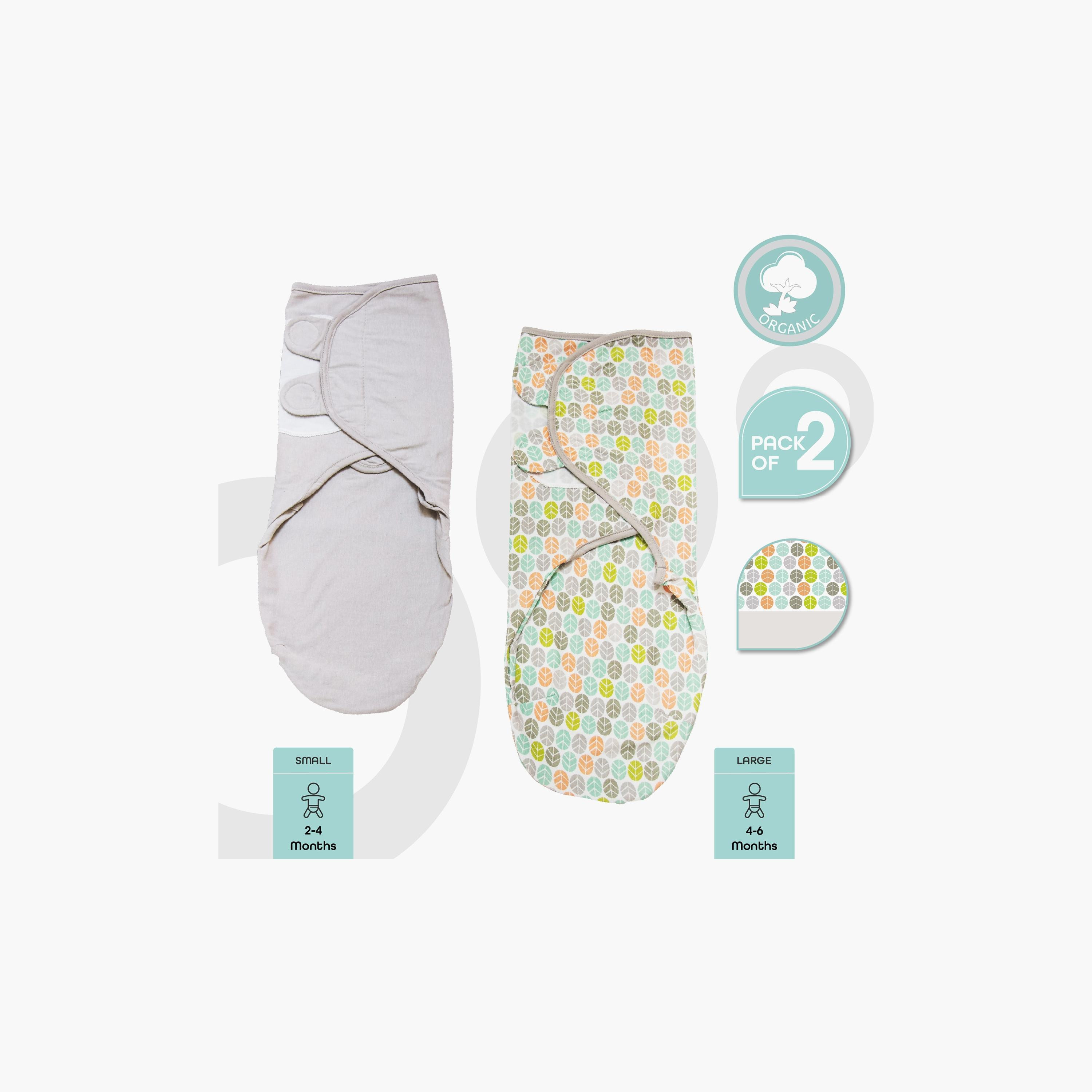 Moon Organic Swaddle with Hook and Loop Closure - Set of 2-baby-nursery-blanketsandswaddles-swaddlesandsleepingbags-image-2