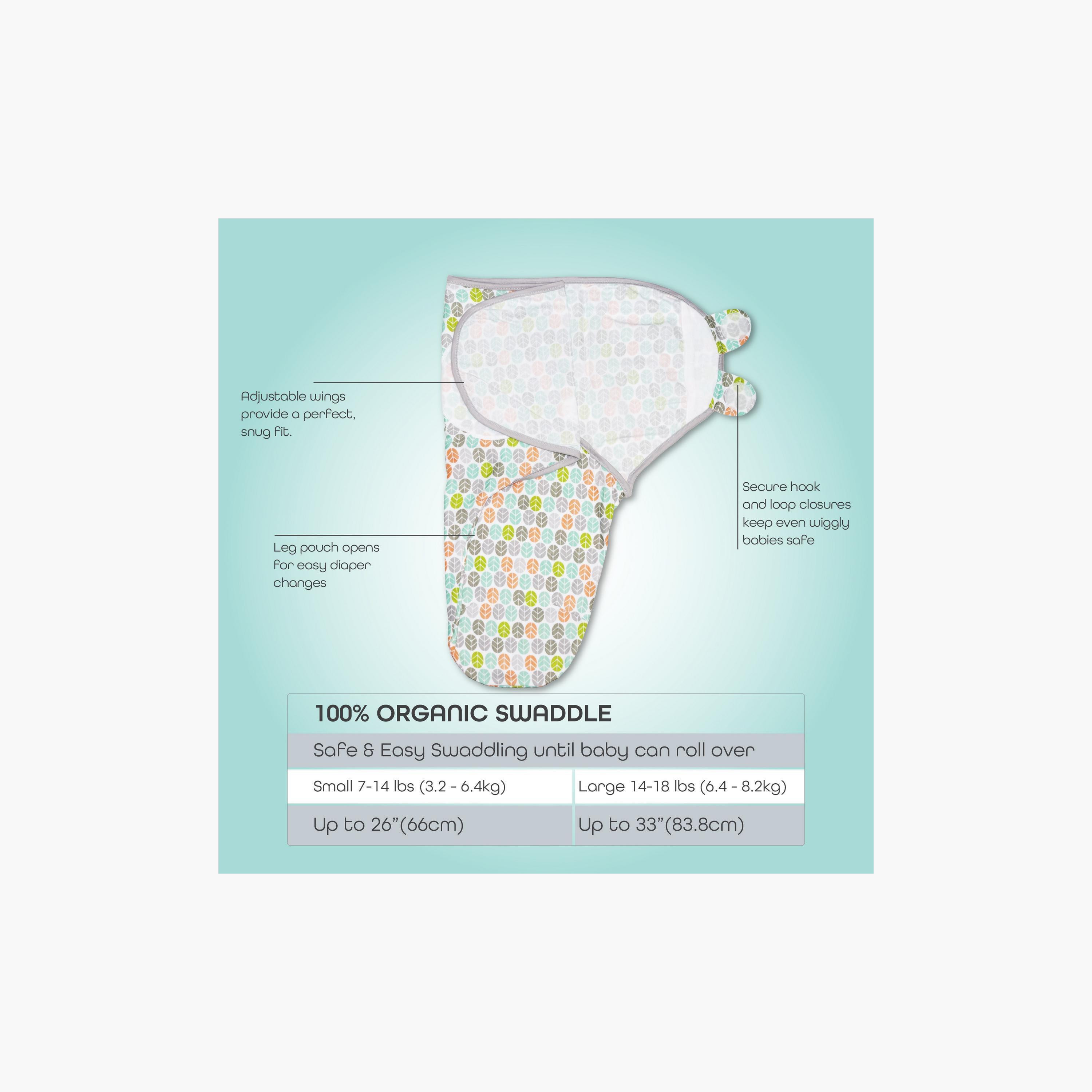 Moon Organic Swaddle with Hook and Loop Closure - Set of 2-baby-nursery-blanketsandswaddles-swaddlesandsleepingbags-image-3