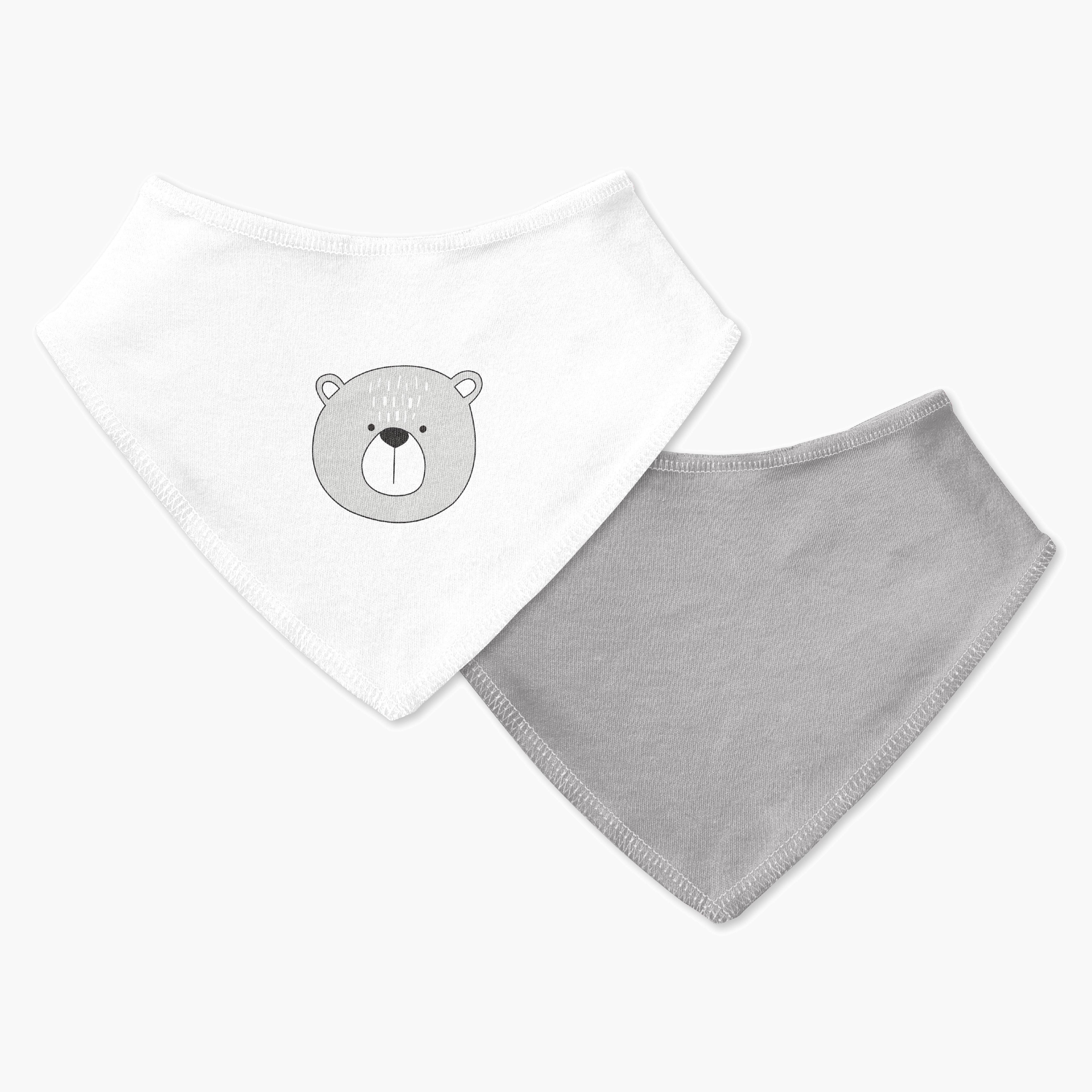 Moon Assorted Organic Bandana Bib with Snap Button Closure - Set of 2-baby-feeding-bibs-image-1