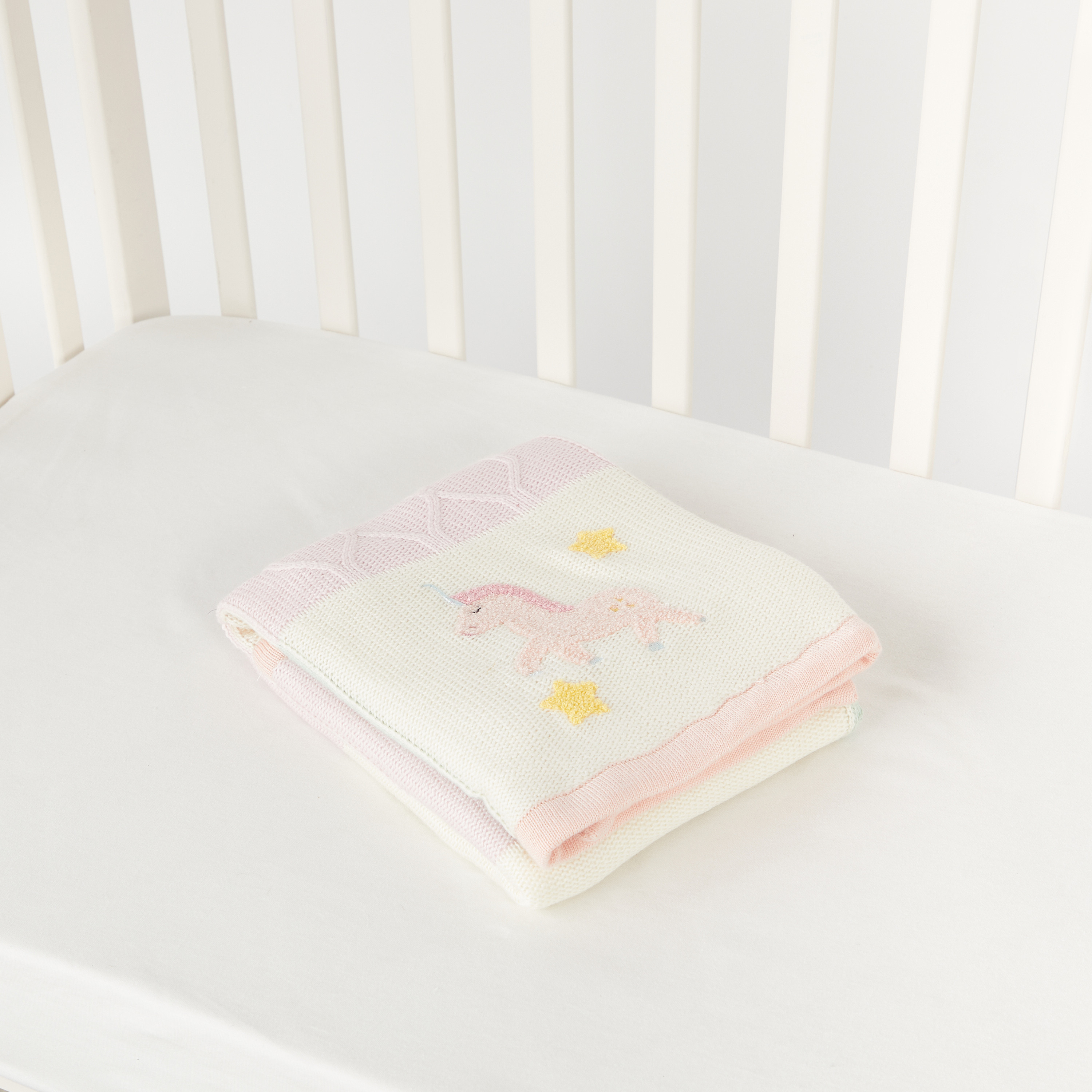 Juniors Patchwork Knit Raschel Blanket - 80x100 cm-baby-nursery-blanketsandswaddles-blanketsandquilts-image-4