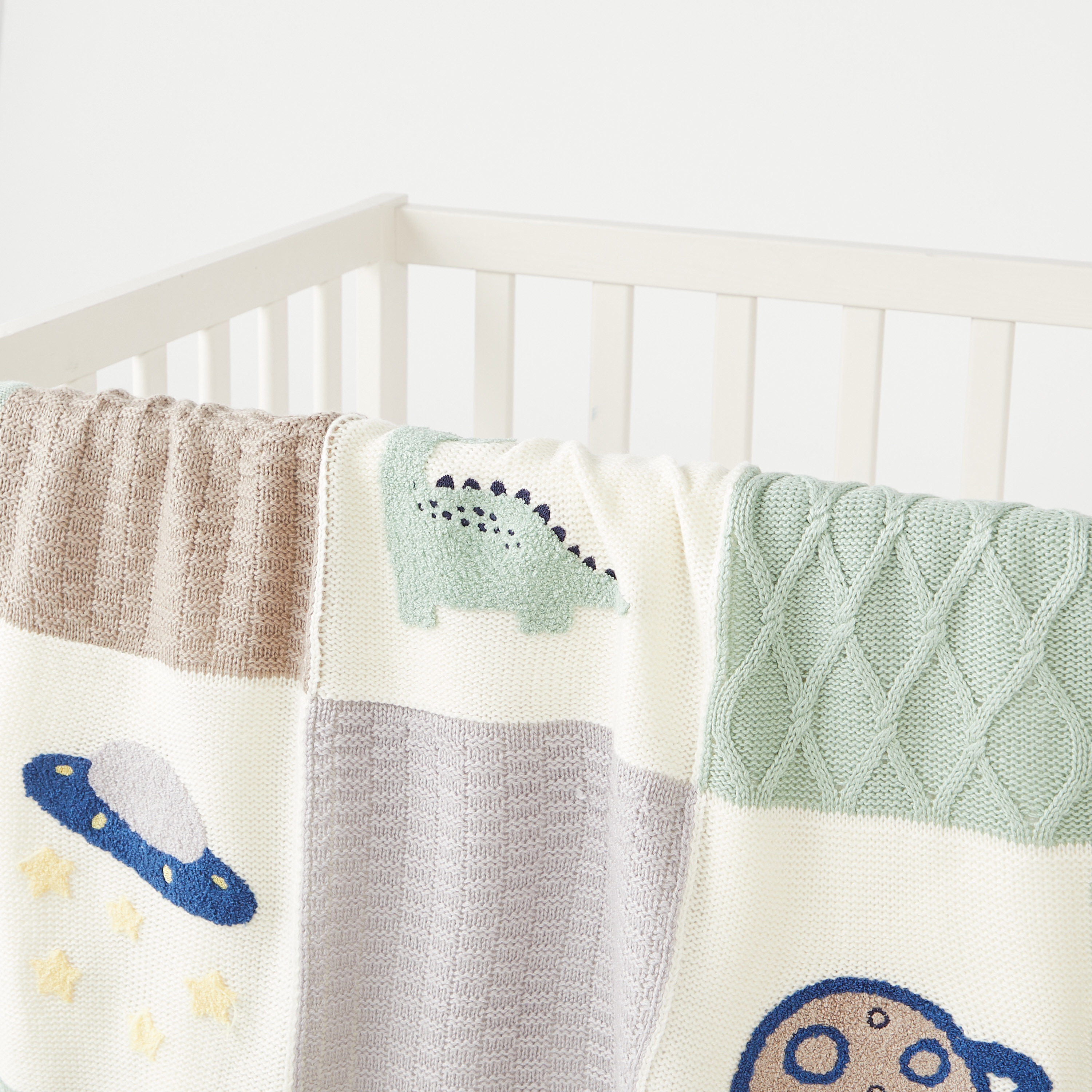 Juniors Patchwork Knit Raschel Blanket - 80x100 cm-baby-nursery-blanketsandswaddles-blanketsandquilts-image-2