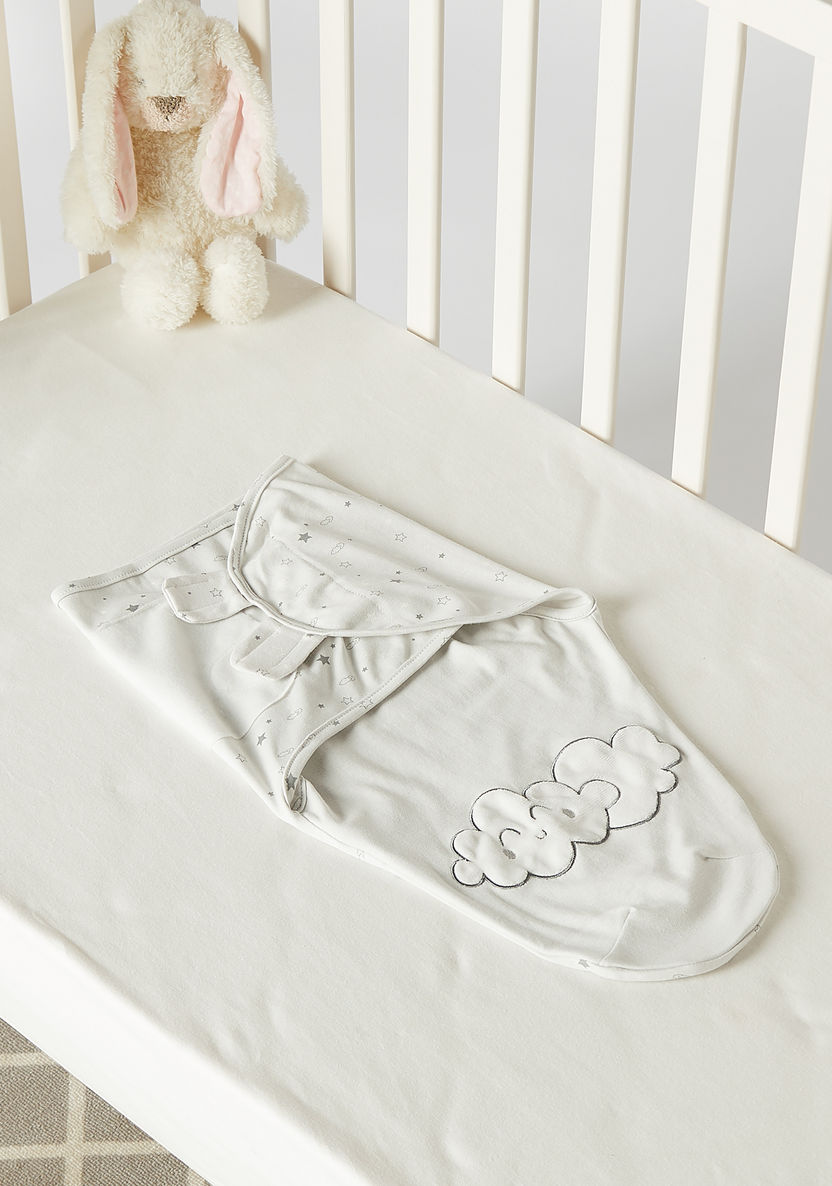 Juniors Printed Swaddle Wrap with Cloud Applique-Swaddles and Sleeping Bags-image-0