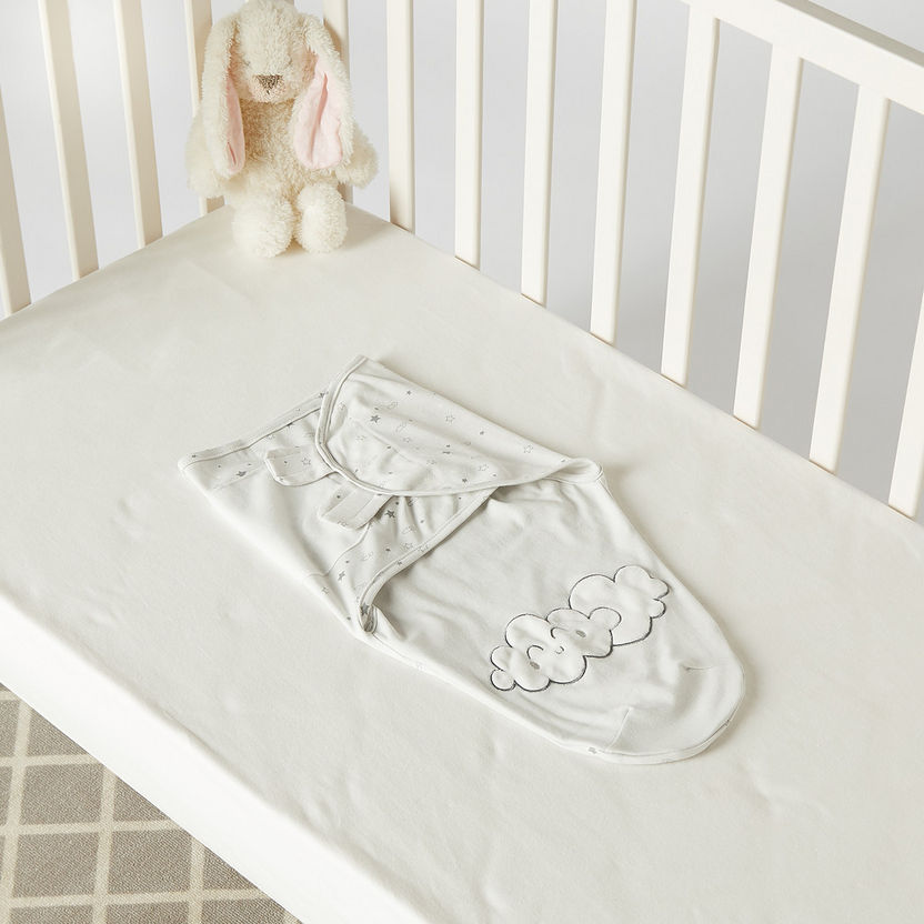 Juniors Printed Swaddle Wrap with Cloud Applique-Swaddles and Sleeping Bags-image-0