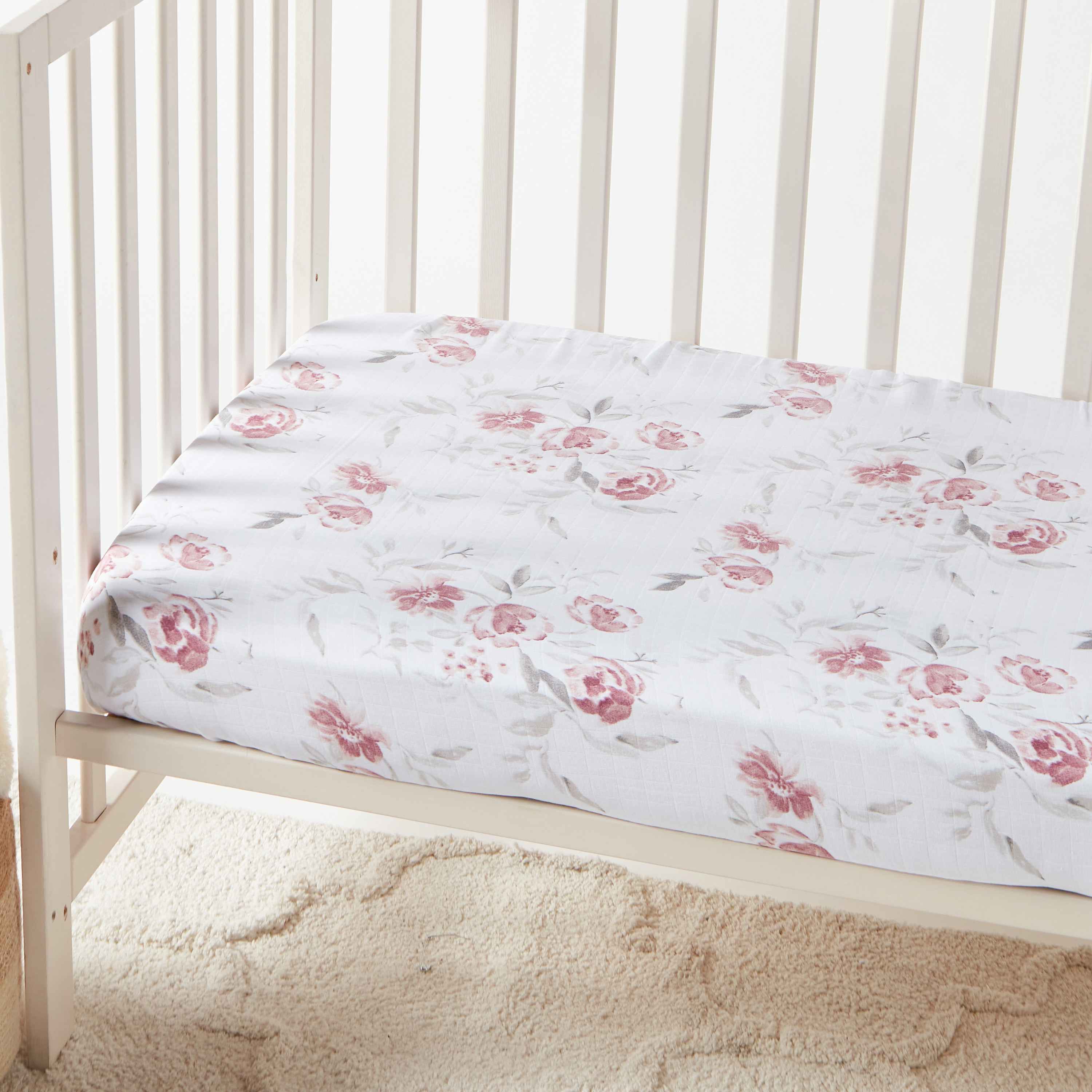 Floral cot bed fitted sales sheets