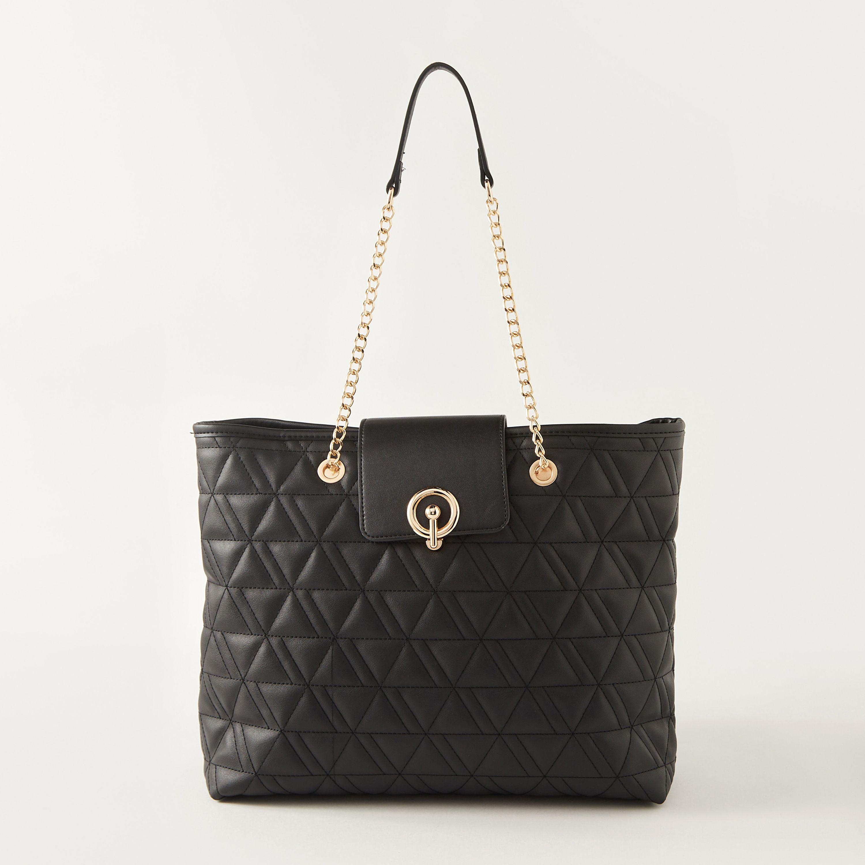 Buy Women s Sasha Quilted Tote Bag with Double Chain Strap Online Centrepoint Bahrain