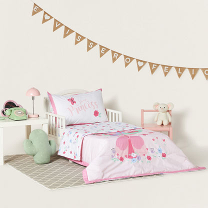 Juniors Princess Print 3-Piece Comforter Set-Toddler Bedding-image-0