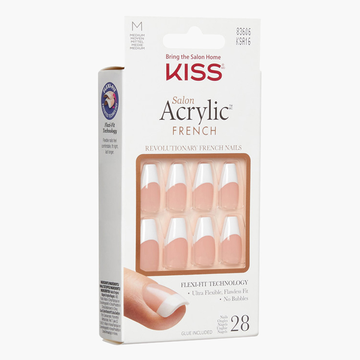 Kiss Cosmetics Salon Acrylic French Manicure Nail Set-beautyandpersonalcare-makeup-nails-artificialnails-image-2