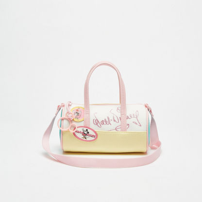 Disney Mickey and Minnie Mouse Print Colourblock Handbag-Girl%27s Bags-image-0