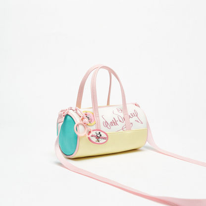 Disney Mickey and Minnie Mouse Print Colourblock Handbag-Girl%27s Bags-image-1
