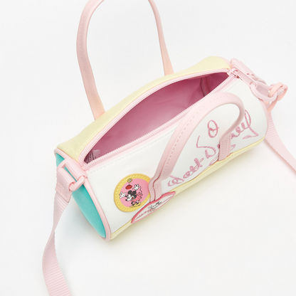 Disney Mickey and Minnie Mouse Print Colourblock Handbag-Girl%27s Bags-image-3