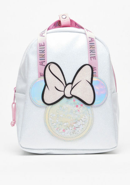 Disney Minnie Mouse Glittered Backpack with Applique Detail-Girl%27s Backpacks-image-0