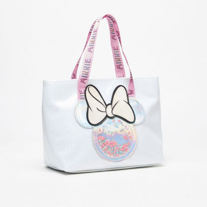 Disney Minnie Mouse Glittered Tote Bag with Applique Detail-Girl%27s Bags-image-1