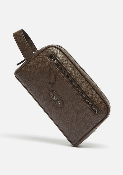 Duchini Textured Pouch with Zip Closure and Wrist Loop-Men%27s Wallets%C2%A0& Pouches-image-1