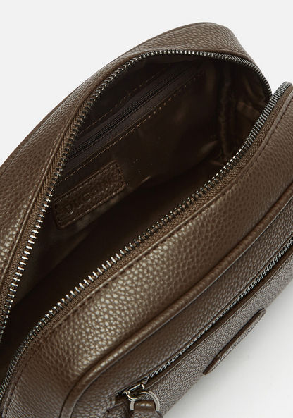 Duchini Textured Pouch with Zip Closure and Wrist Loop-Men%27s Wallets%C2%A0& Pouches-image-3