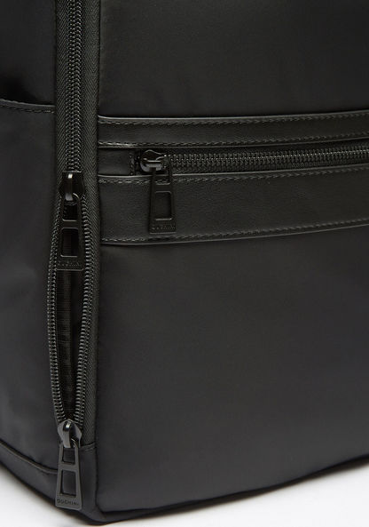 Duchini Solid Backpack with Adjustable Straps and Zip Closure-Men%27s Backpacks-image-2