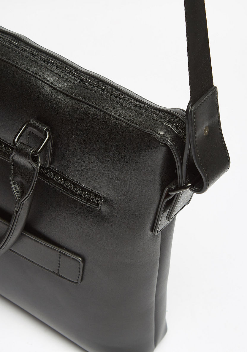 Duchini Solid Laptop Bag with Dual Handles and Zip Closure-Men%27s Handbags-image-3