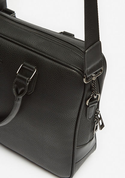 Duchini Textured Laptop Bag with Dual Handles and Zip Closure-Men%27s Handbags-image-2