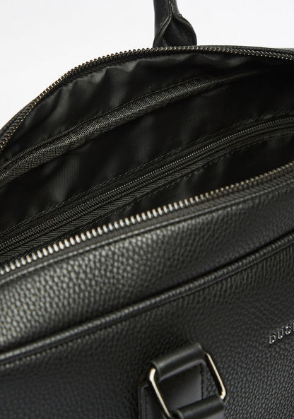 Duchini Textured Laptop Bag with Dual Handles and Zip Closure-Men%27s Handbags-image-3