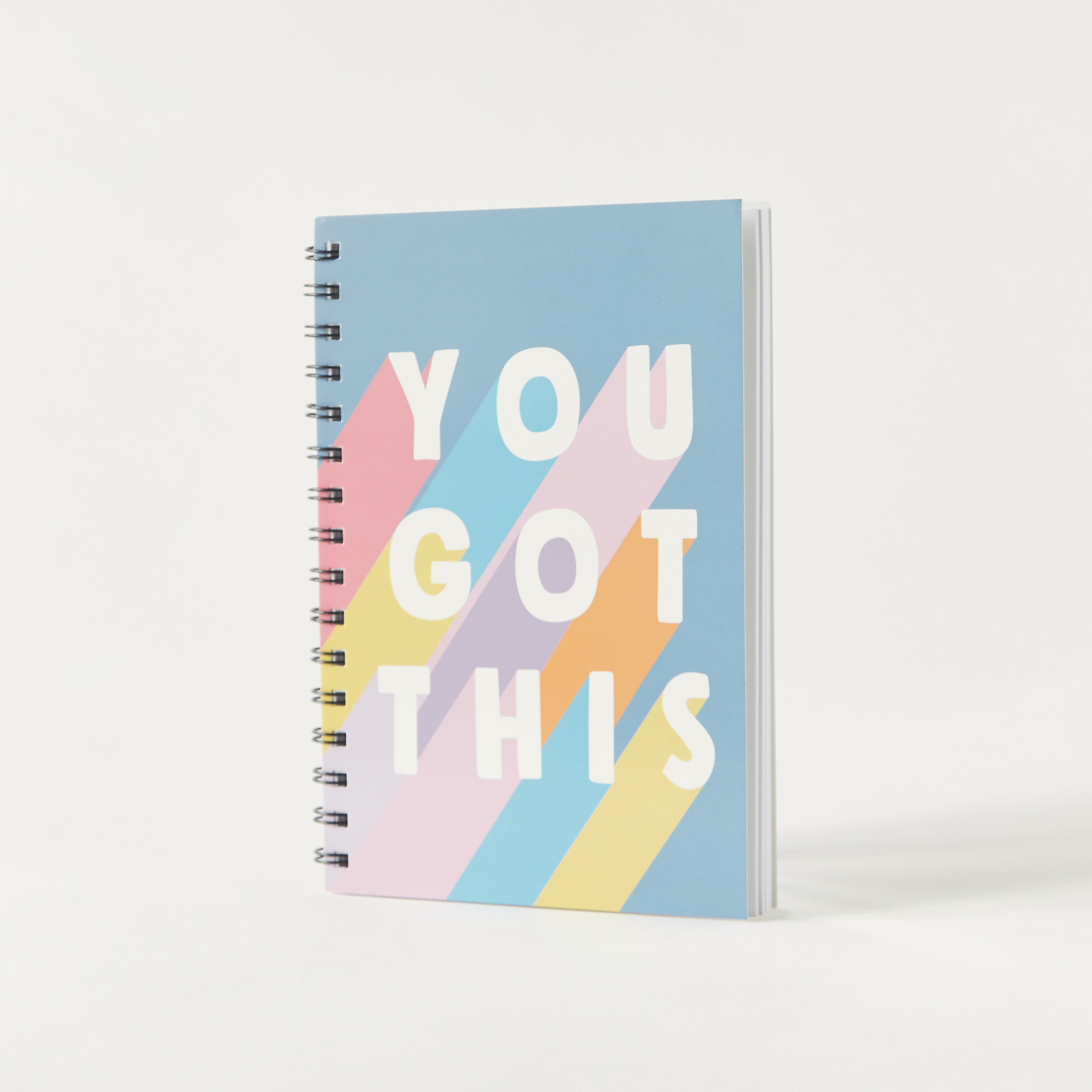 Slogan Print A5 Ruled Spiral Notebook-school-stationery-notebooks-image-1