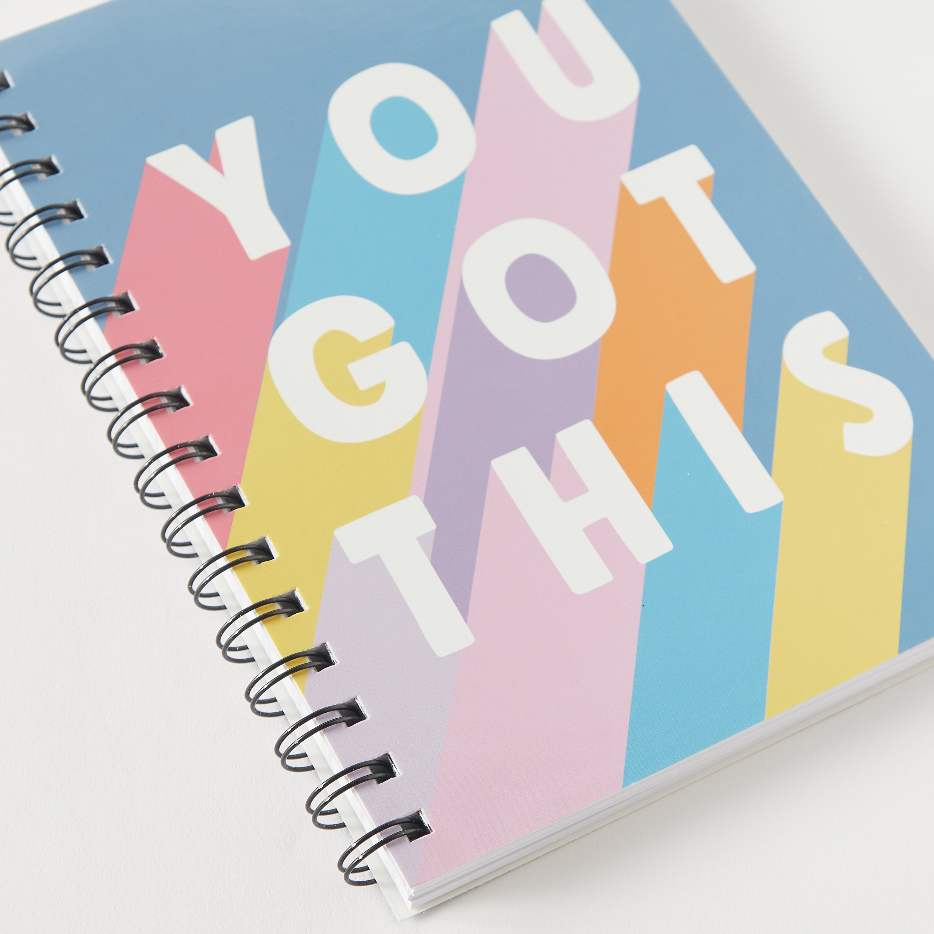Slogan Print A5 Ruled Spiral Notebook-school-stationery-notebooks-image-3