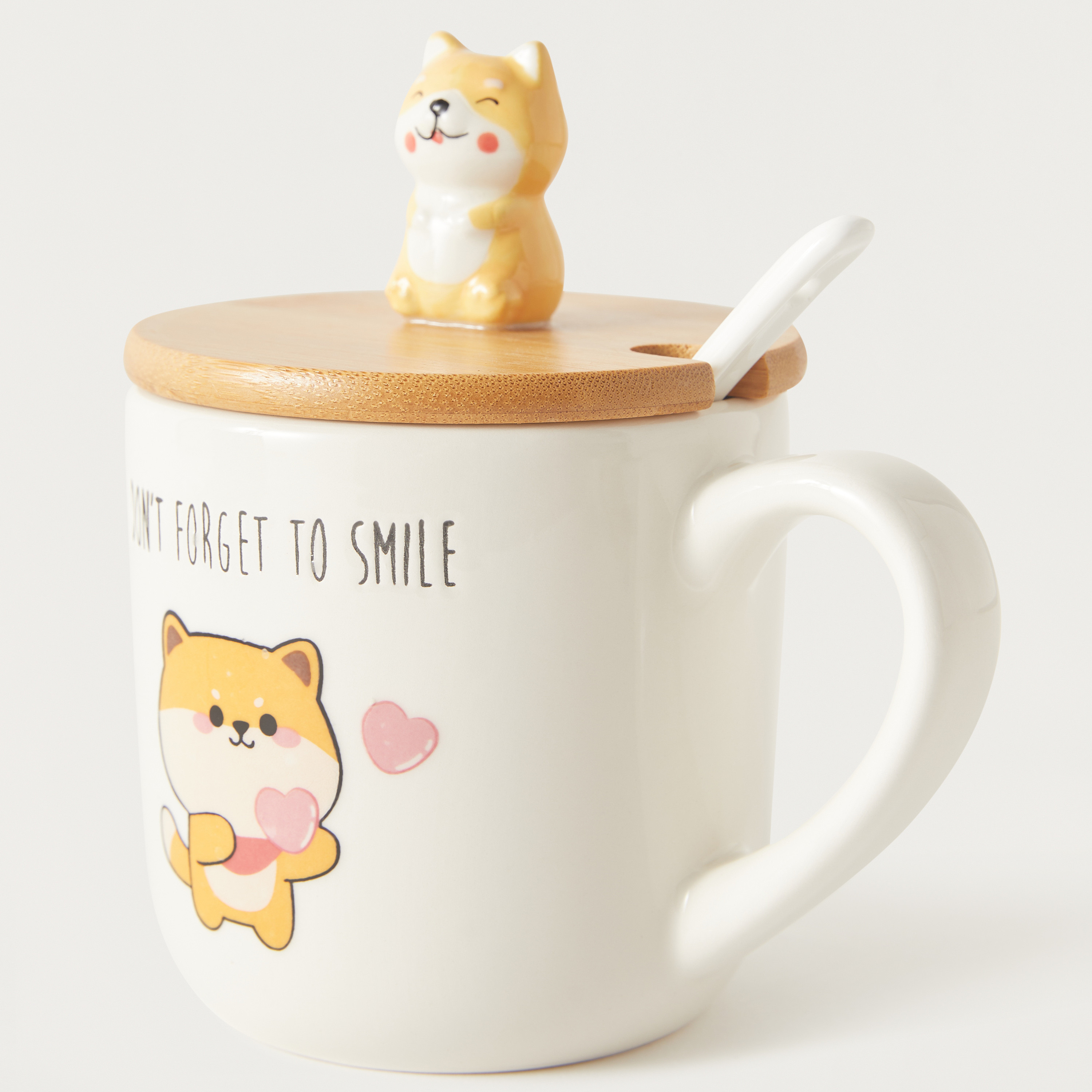 Fox Print Mug with Bamboo Lid and Spoon - 425 ml-household-dining-teaandcoffee-mugsandcups-image-4