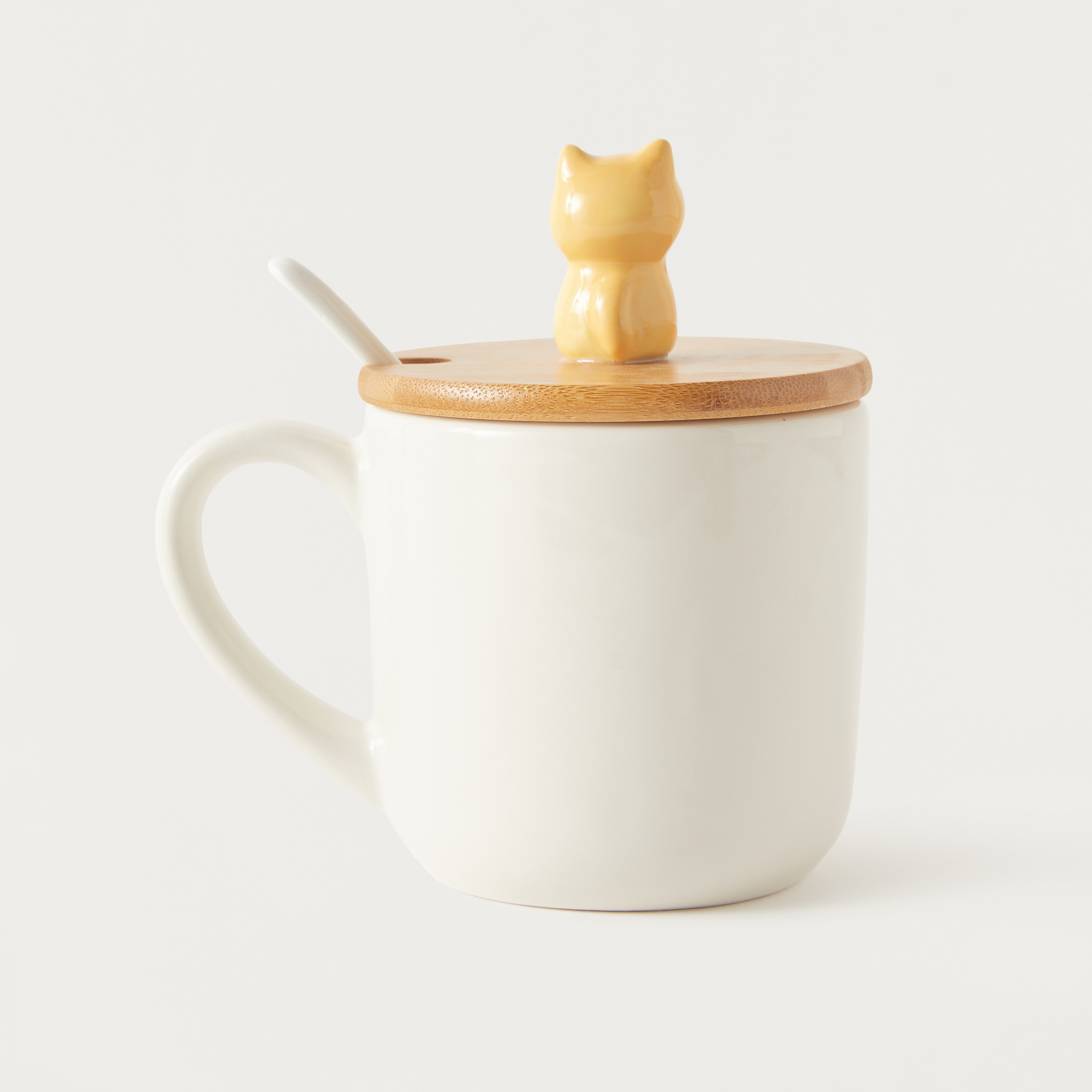 Fox Print Mug with Bamboo Lid and Spoon - 425 ml-household-dining-teaandcoffee-mugsandcups-image-5