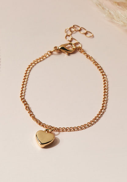 Charmz Heart Pendant Necklace and Bracelet Set-Jewellery-image-1