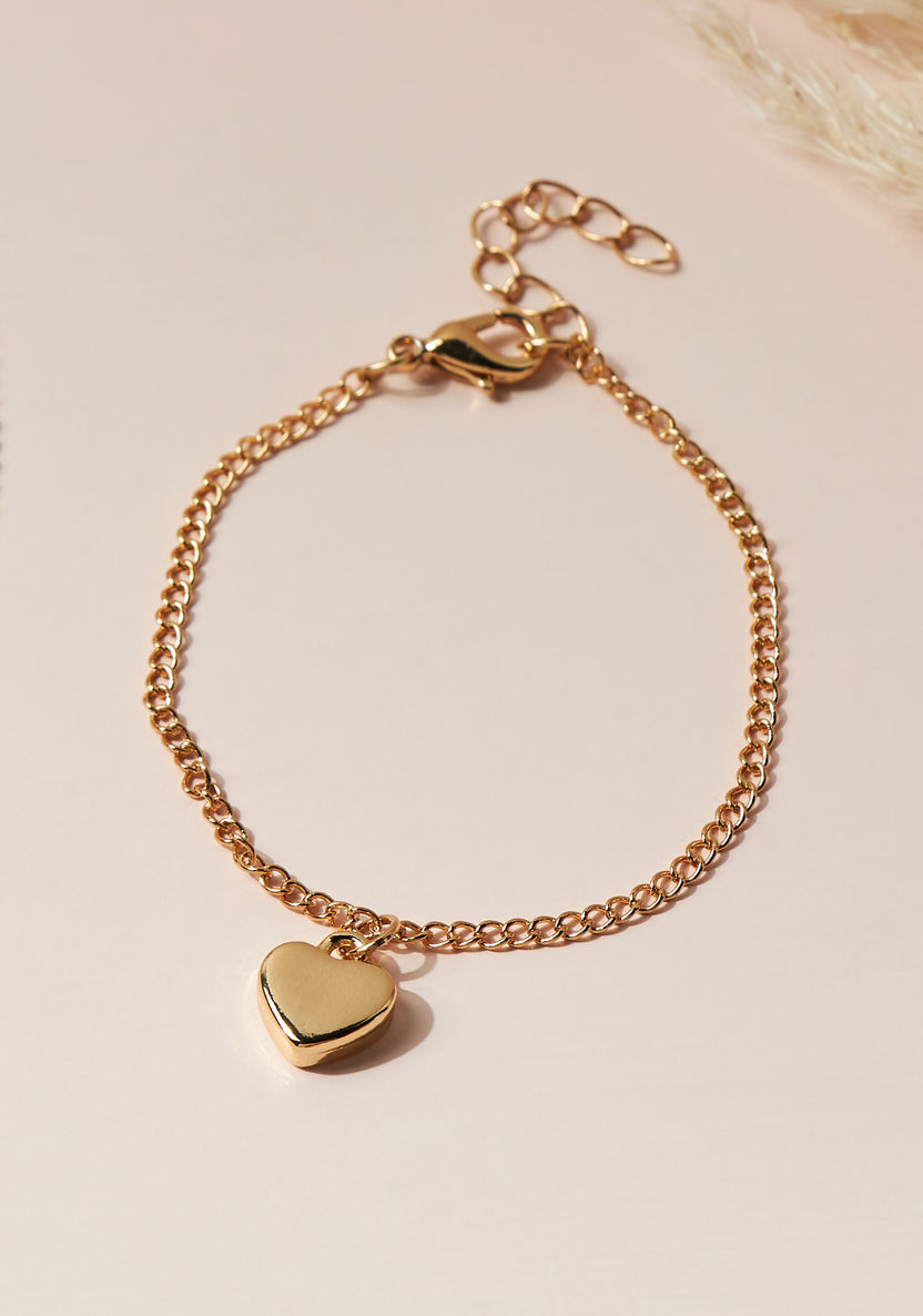 Charmz Heart Pendant Necklace and Bracelet Set-Jewellery-image-1