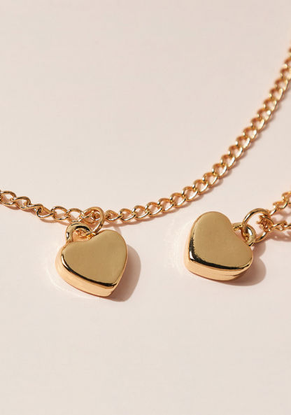 Charmz Heart Pendant Necklace and Bracelet Set-Jewellery-image-2